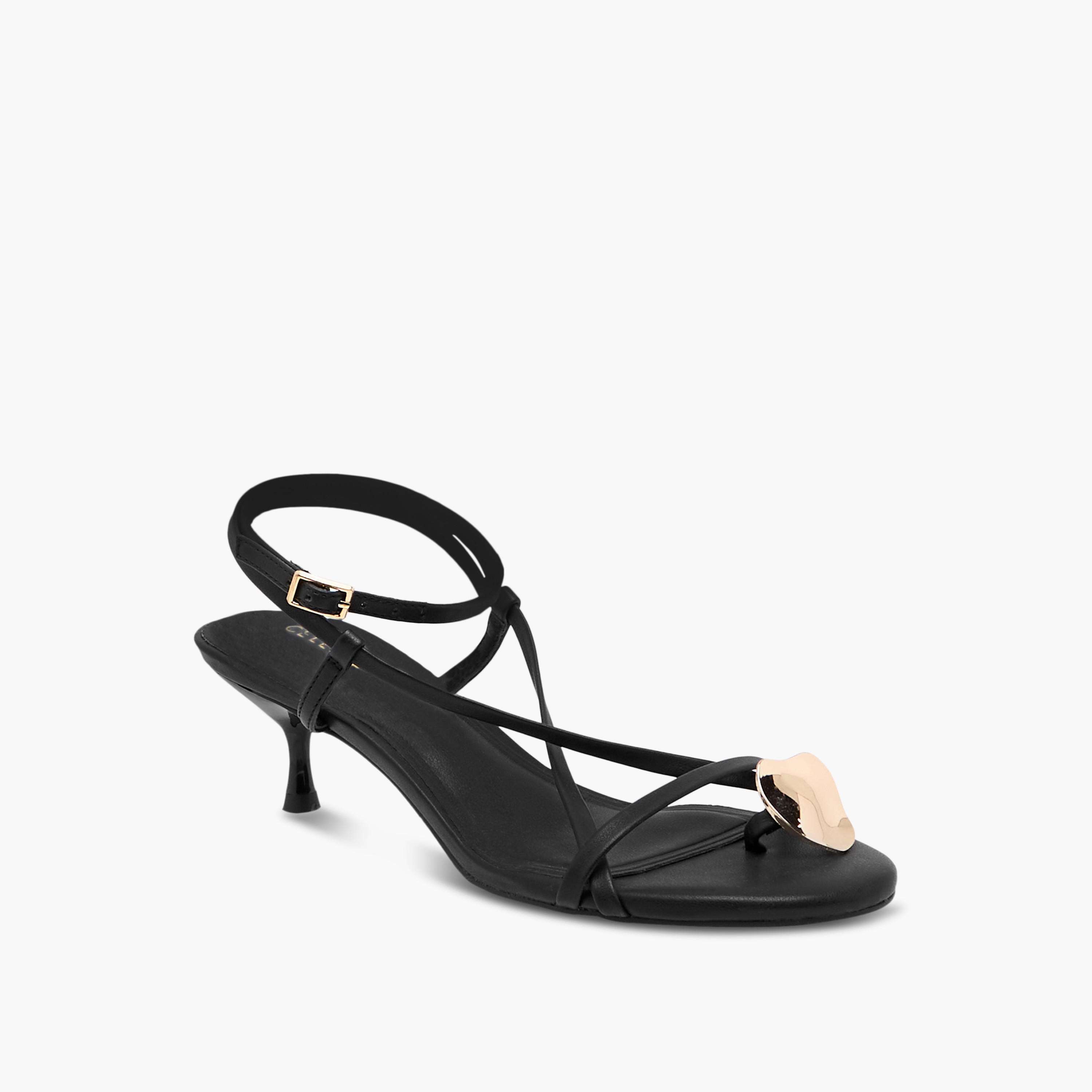 صندل سادة بكعب صغير وإبزيم إغلاق وحزام خلفي للنساء من سيليست-women-shoes-sandals-heeled-image-2