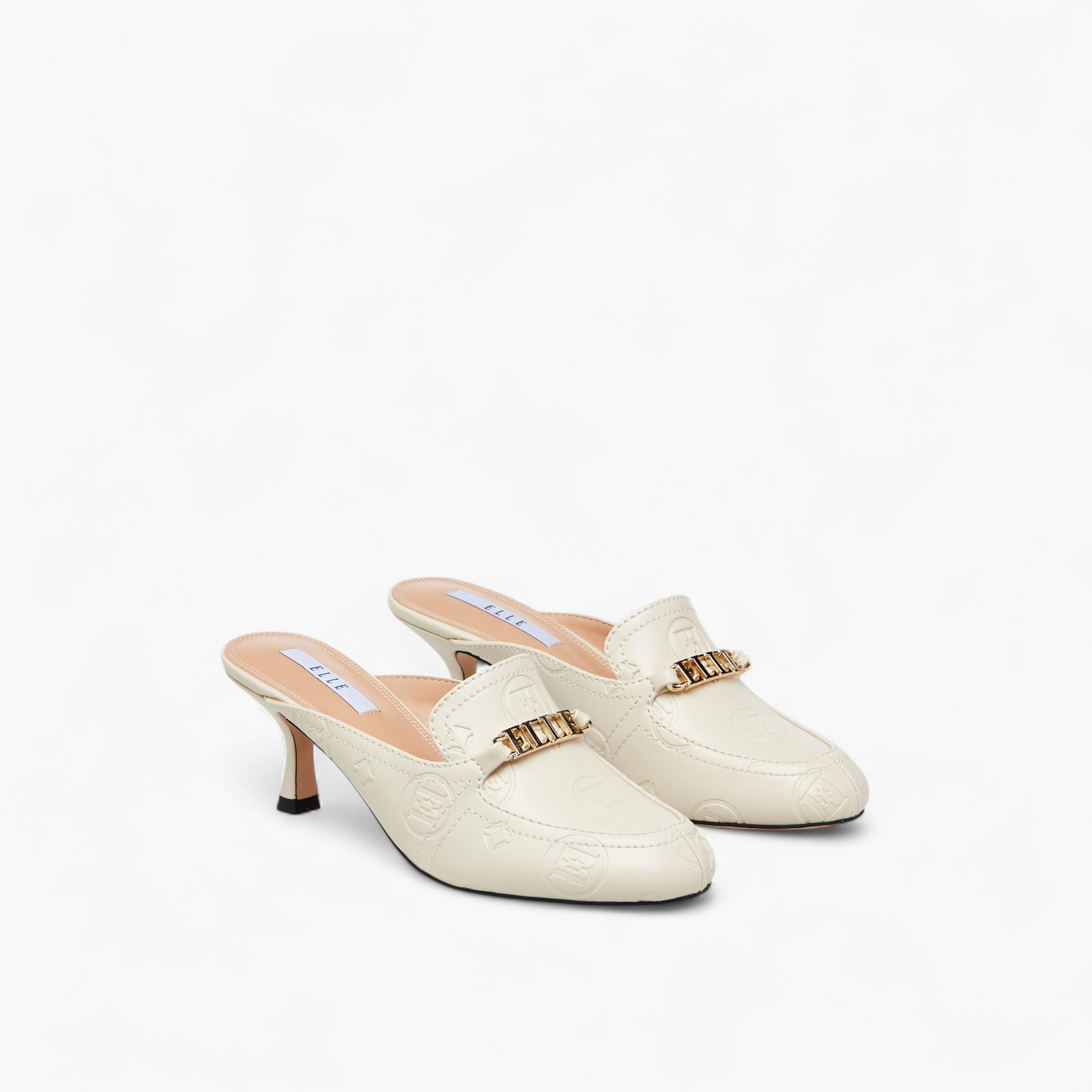 Elle Monogram Embossed Mules with Kitten Heels-women-shoes-heels-image-1