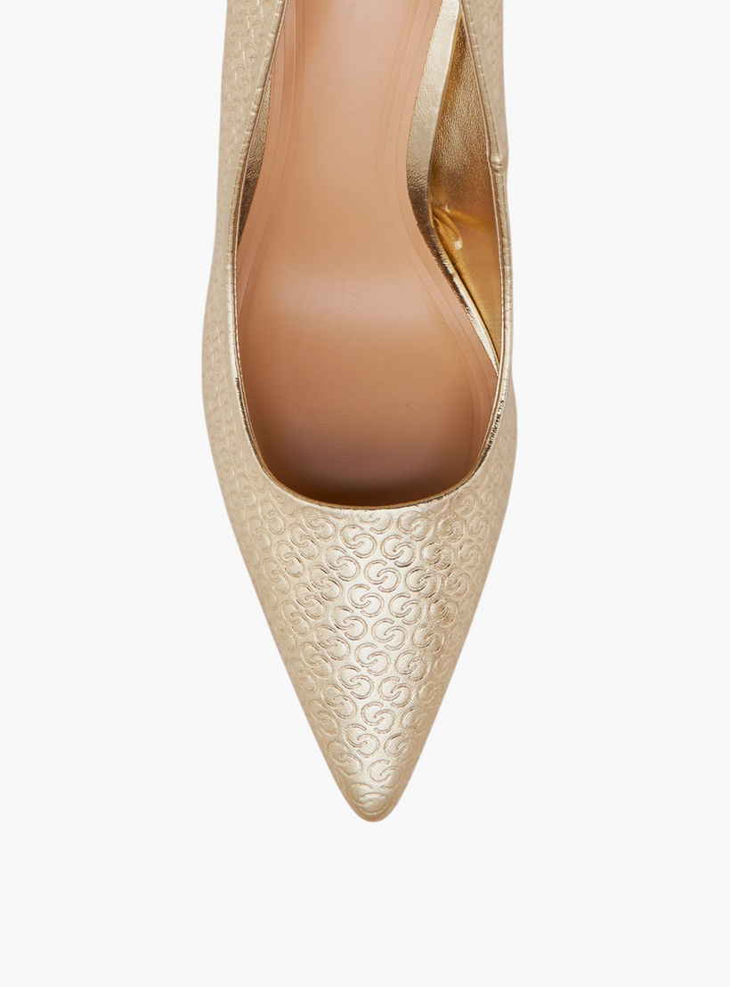 Celeste Women's Monogram Textured Slip-On Pumps with Stiletto Heels-women-shoes-heels-image-4