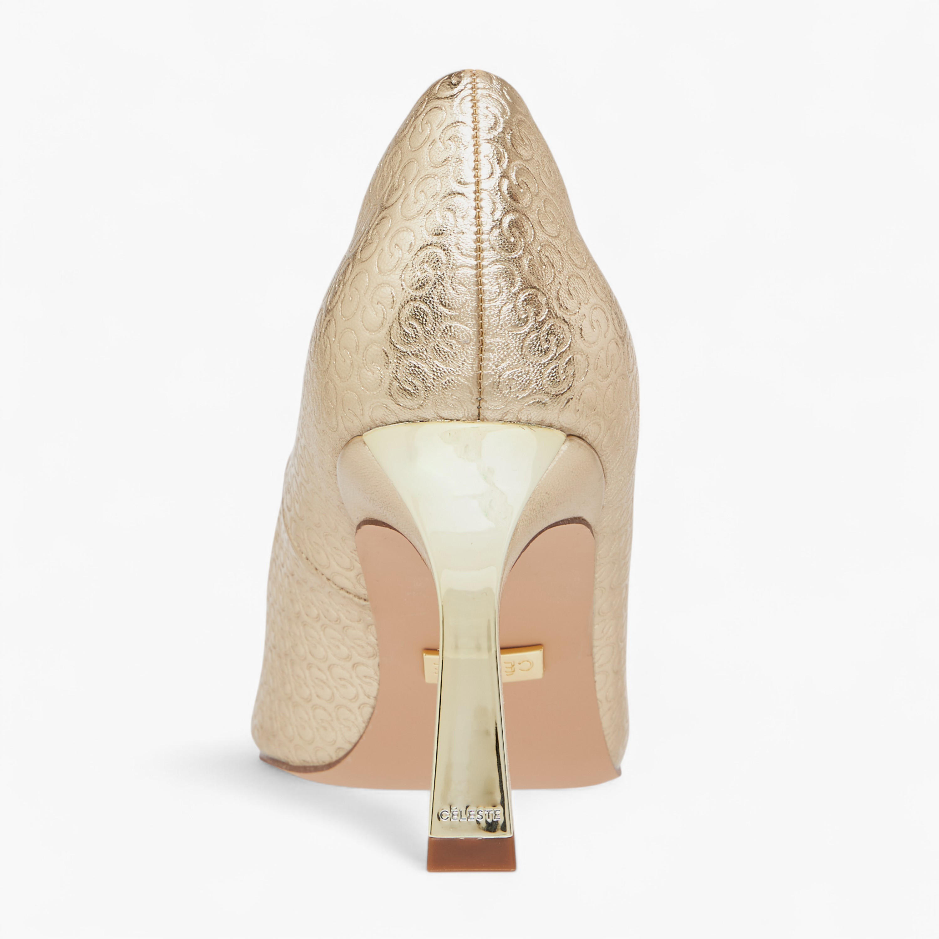 Celeste Women's Monogram Textured Slip-On Pumps with Stiletto Heels-women-shoes-heels-image-5