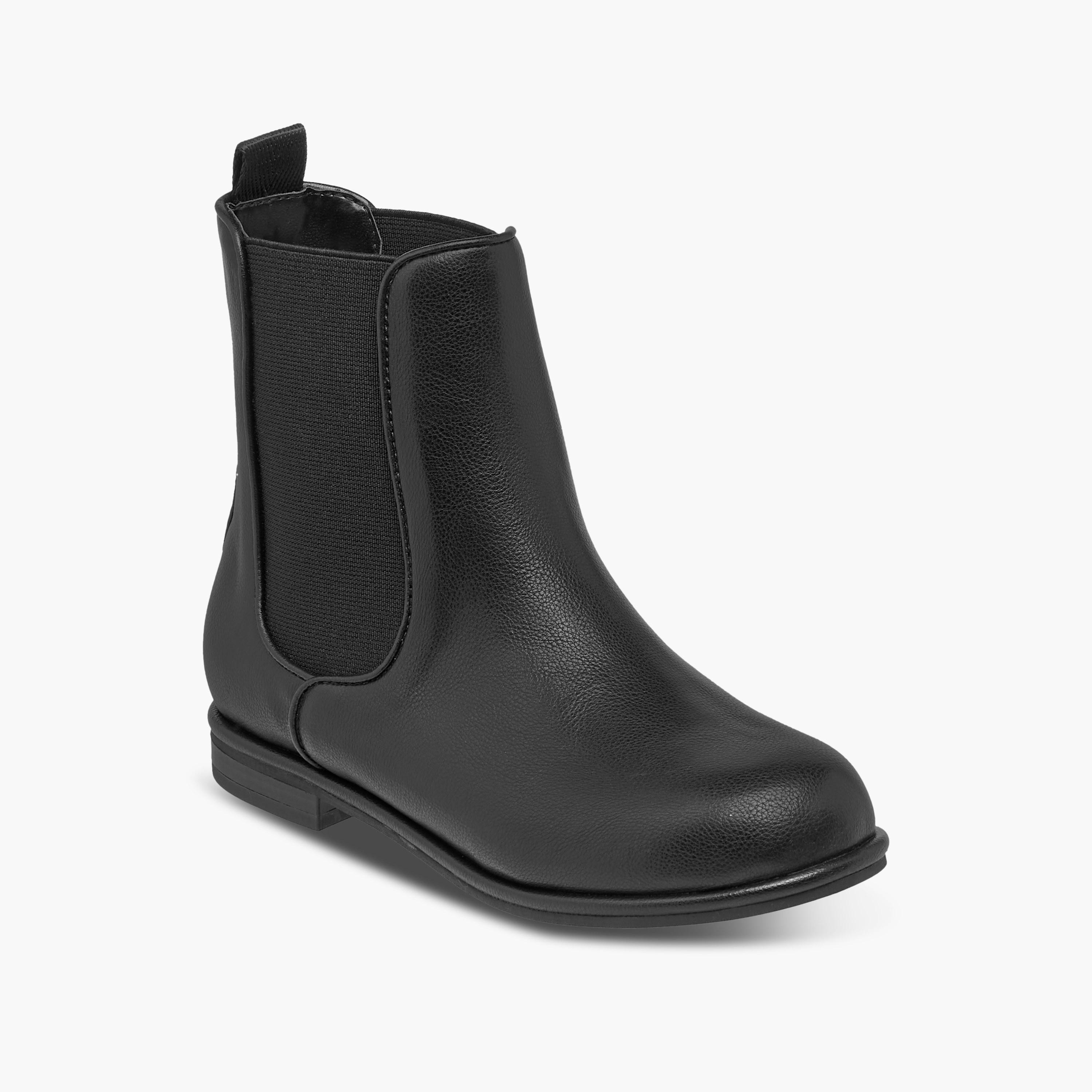 بوت سادة بقصة عالية سهل الارتداء مع ألسنة سحب من ليتل ميسي-girls-shoes-boots-image-2