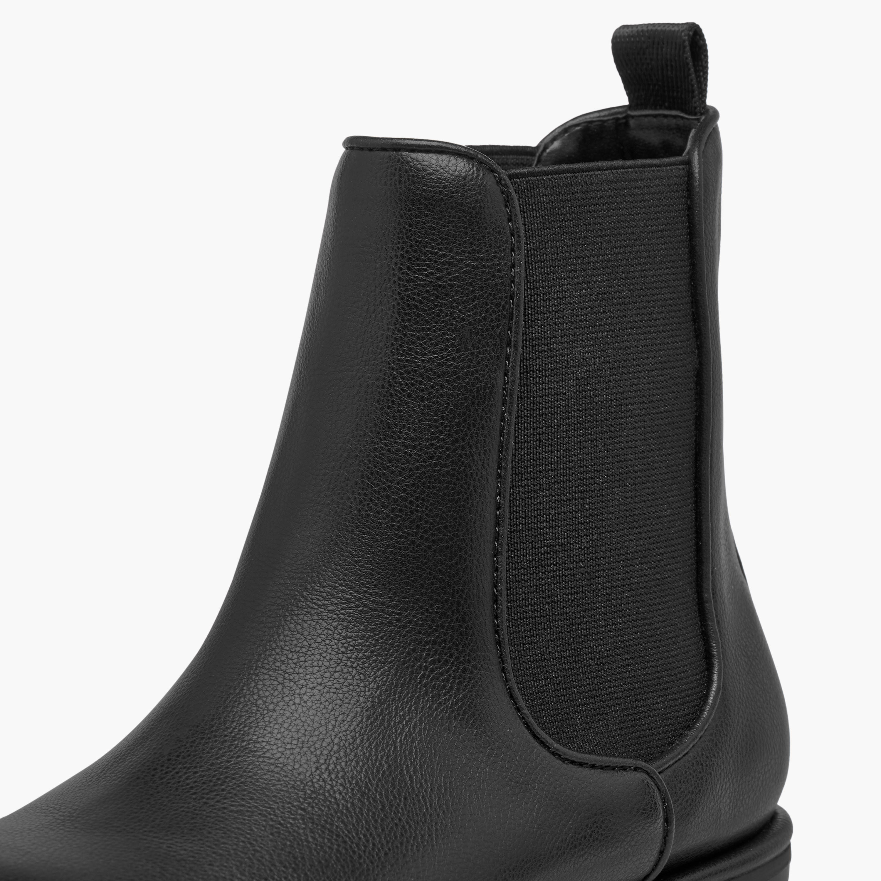 بوت سادة بقصة عالية سهل الارتداء مع ألسنة سحب من ليتل ميسي-girls-shoes-boots-image-4