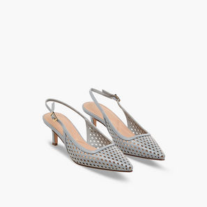 Celeste Women Laser Cut Detail Kitten Heel Slingback Shoes-women-image-1