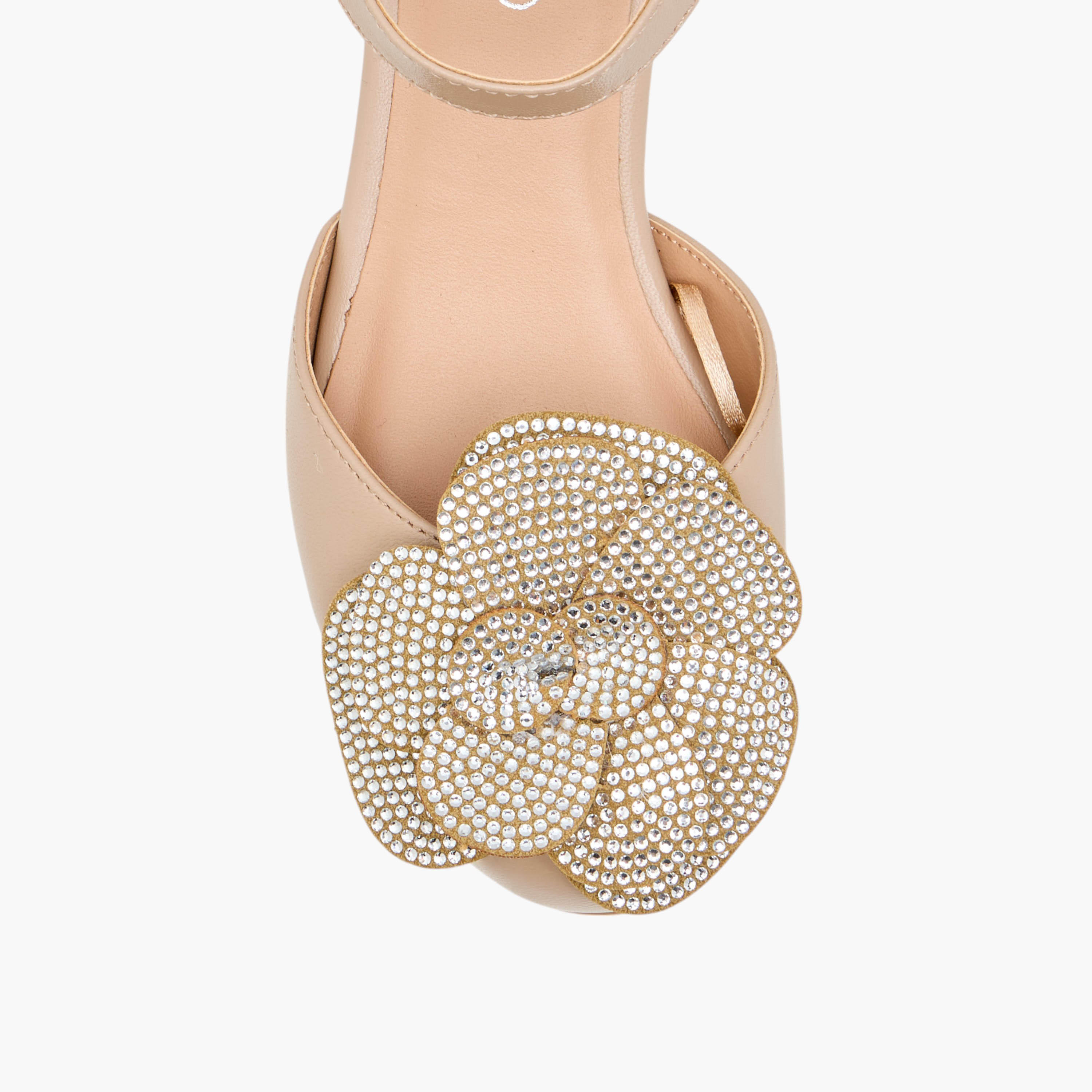 صندل بكعب سميك وشريط إغلاق لاصق وتزيينات زهرية للبنات من بابلوسكي-girls-shoes-sandals-image-4