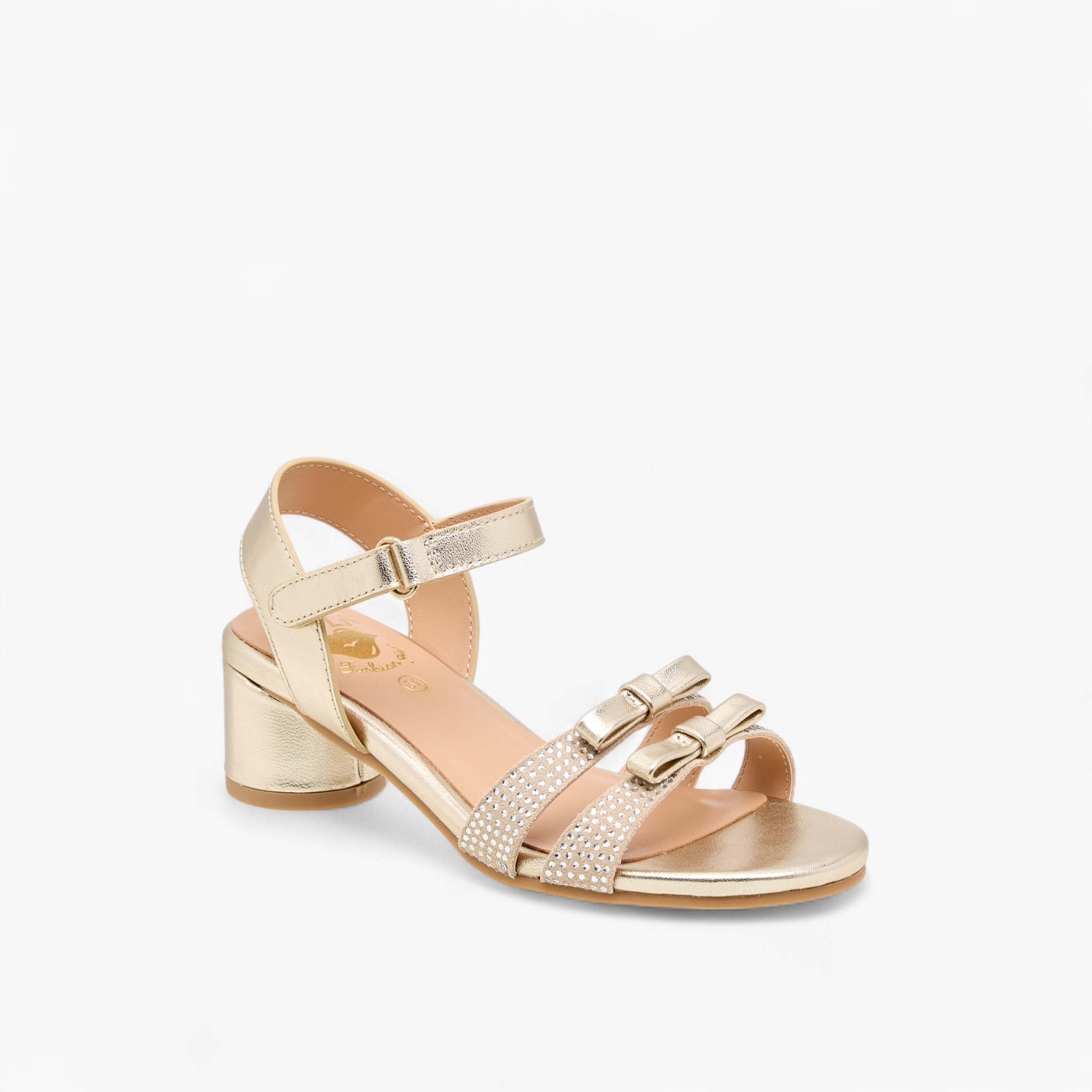 صندل بفيونكة وكعب سميك وشريط إغلاق لاصق للبنات من بابلوسكي-girls-shoes-sandals-image-2
