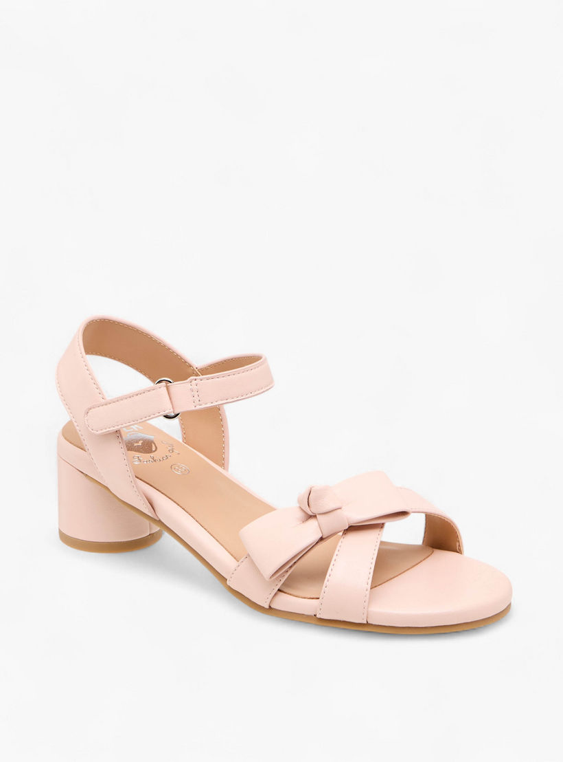 صندل بفيونكة وكعب سميك وشريط إغلاق لاصق للبنات من بابلوسكي-girls-shoes-sandals-image-2