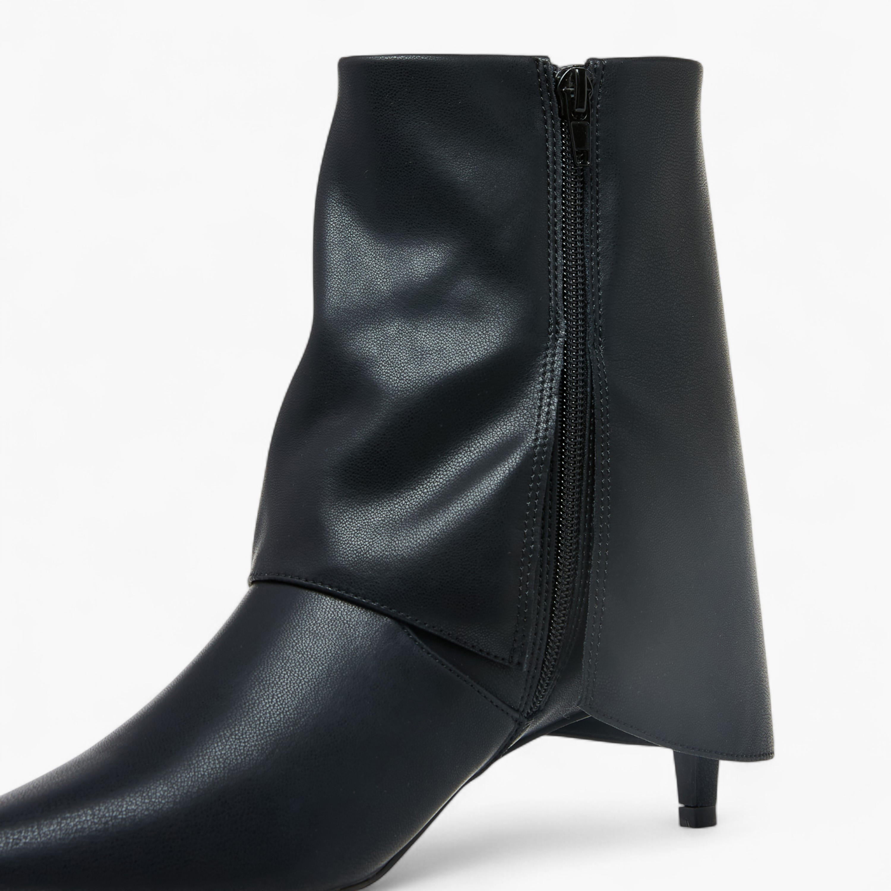 بوت كاحل سادة بسحاب إغلاق وكعب صغير للنساء من سيليست-women-shoes-boots-image-4