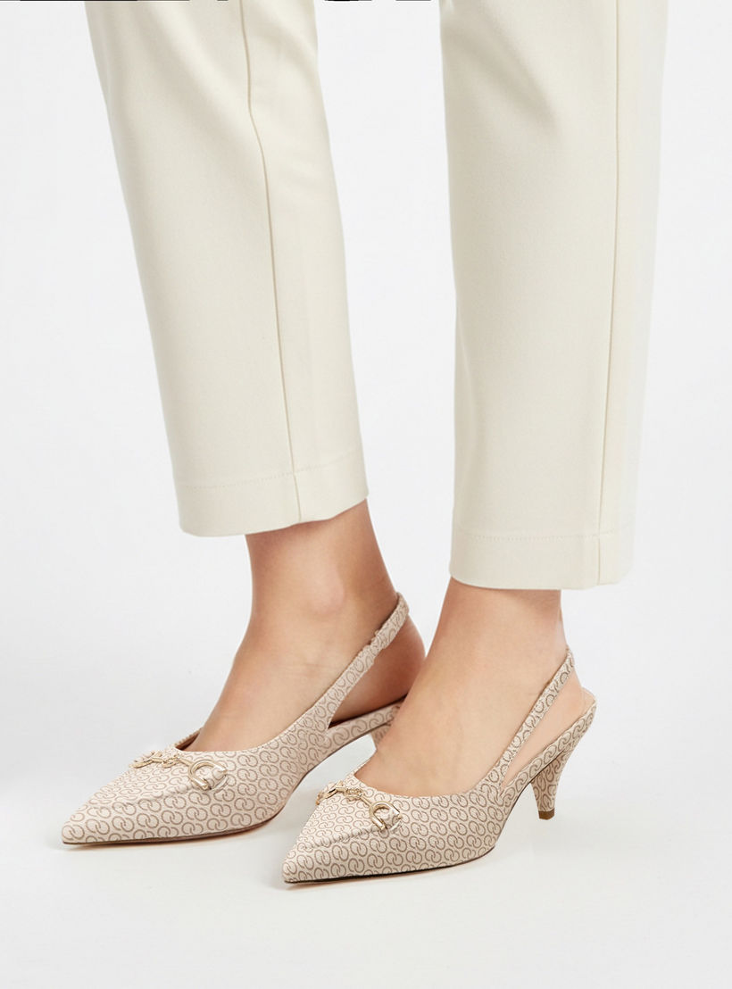 حذاء بحزام خلفي وكعب صغير وطبعات مونوجرام للنساء من سيليست-women-shoes-heels-image-2