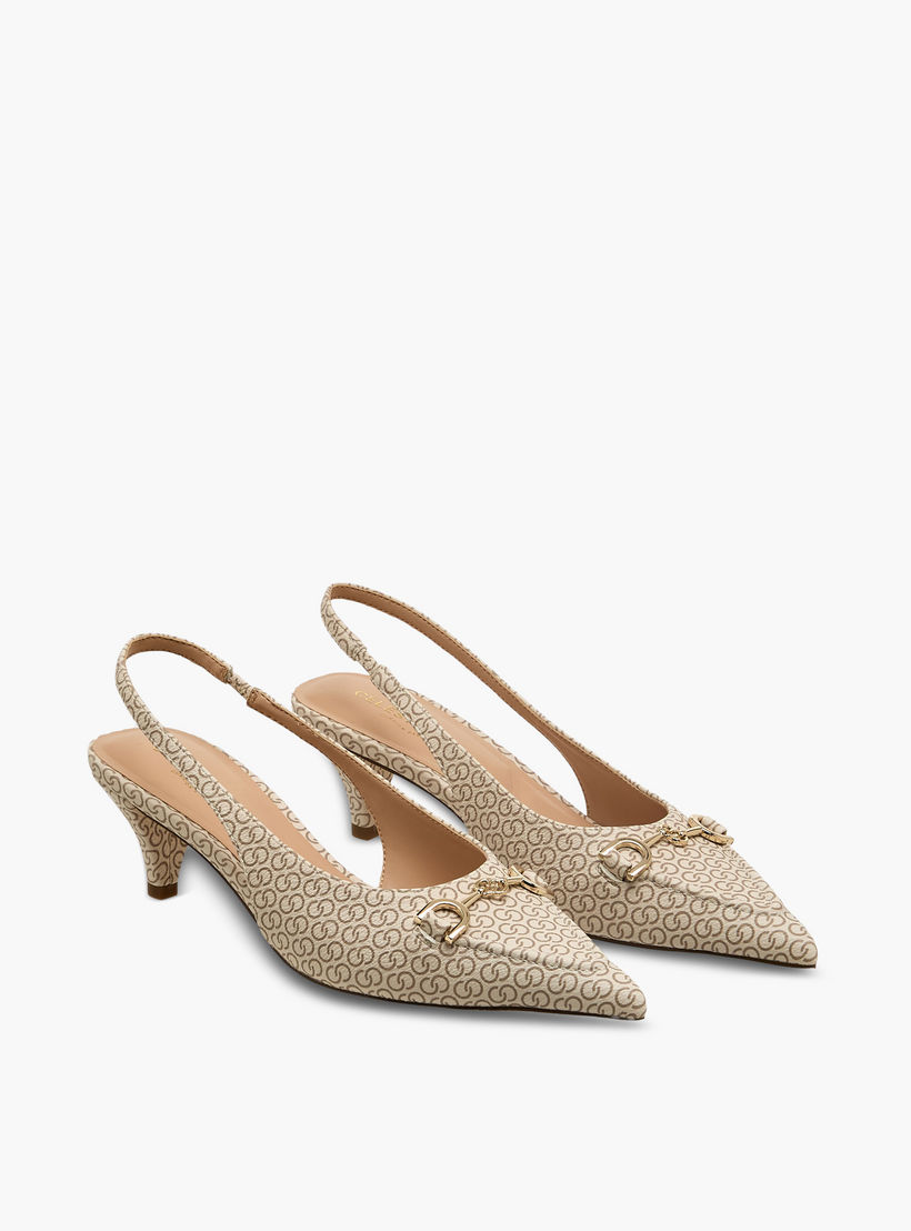 حذاء بحزام خلفي وكعب صغير وطبعات مونوجرام للنساء من سيليست-women-shoes-heels-image-1
