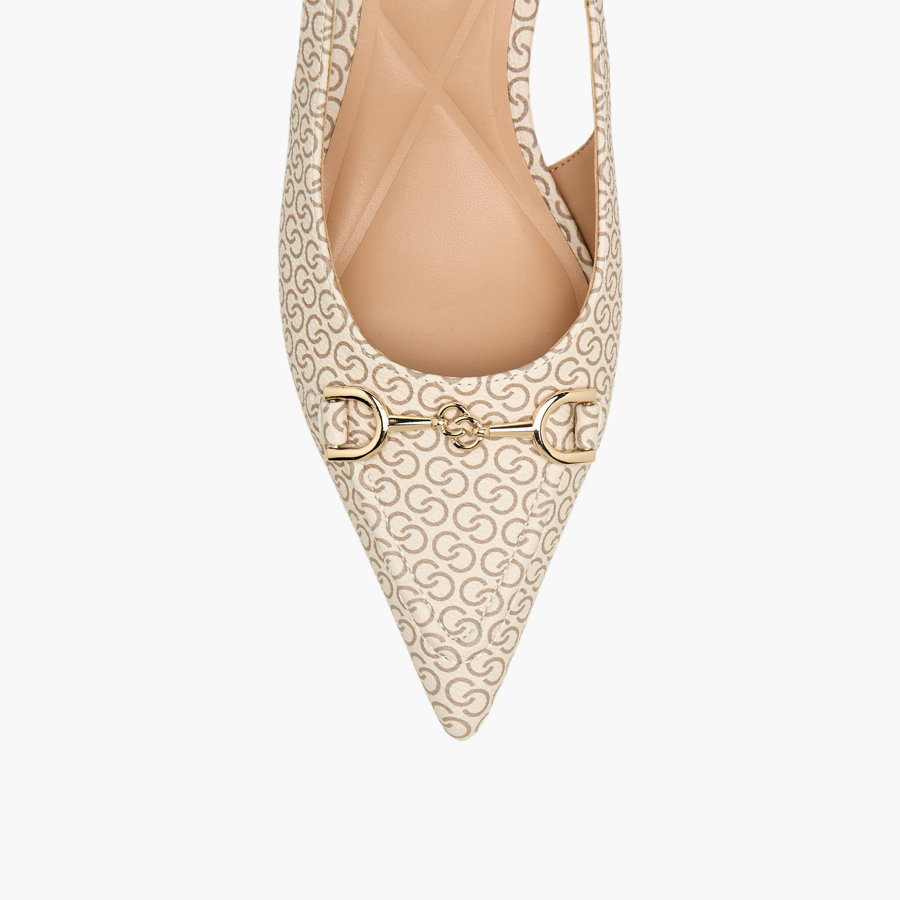 حذاء بحزام خلفي وكعب صغير وطبعات مونوجرام للنساء من سيليست-women-shoes-heels-image-5