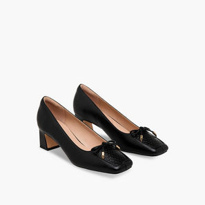 Celeste Women Logo Embossed Block Heel Pumps-women-image-1