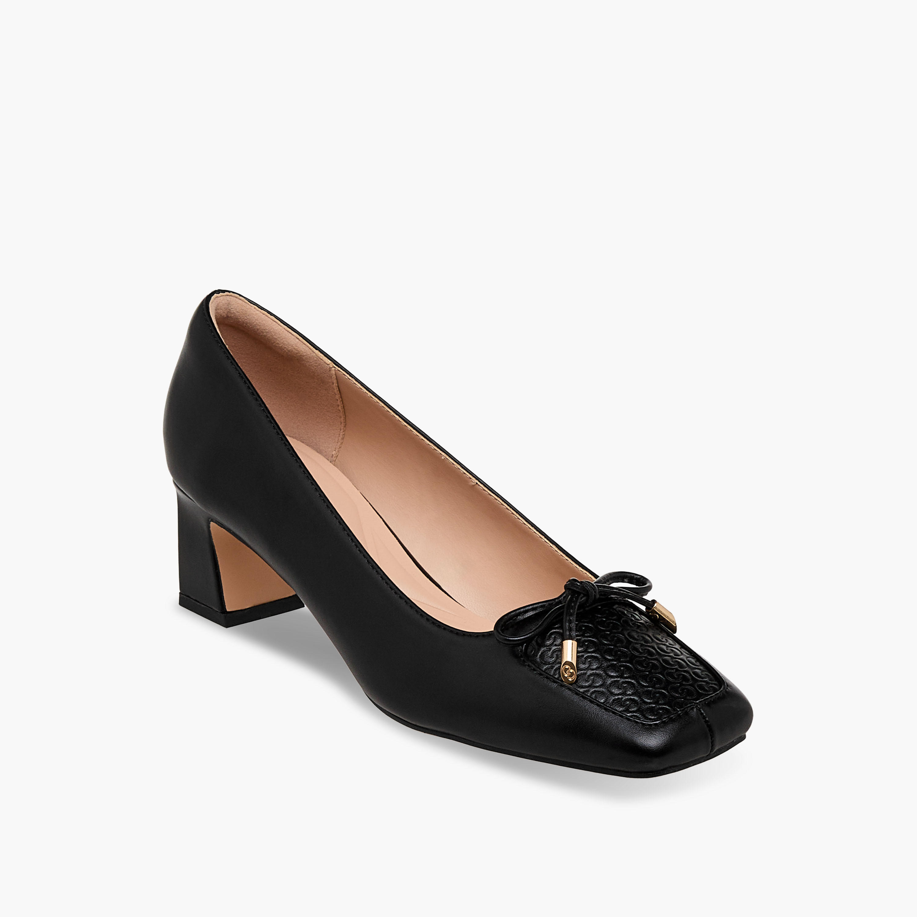 حذاء بكعب عريض بنقوش شعار للنساء من سيليست-women-shoes-heels-image-2