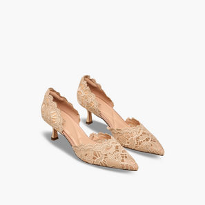Celeste Women Lace Detail Kitten Heel Shoes-women-image-1