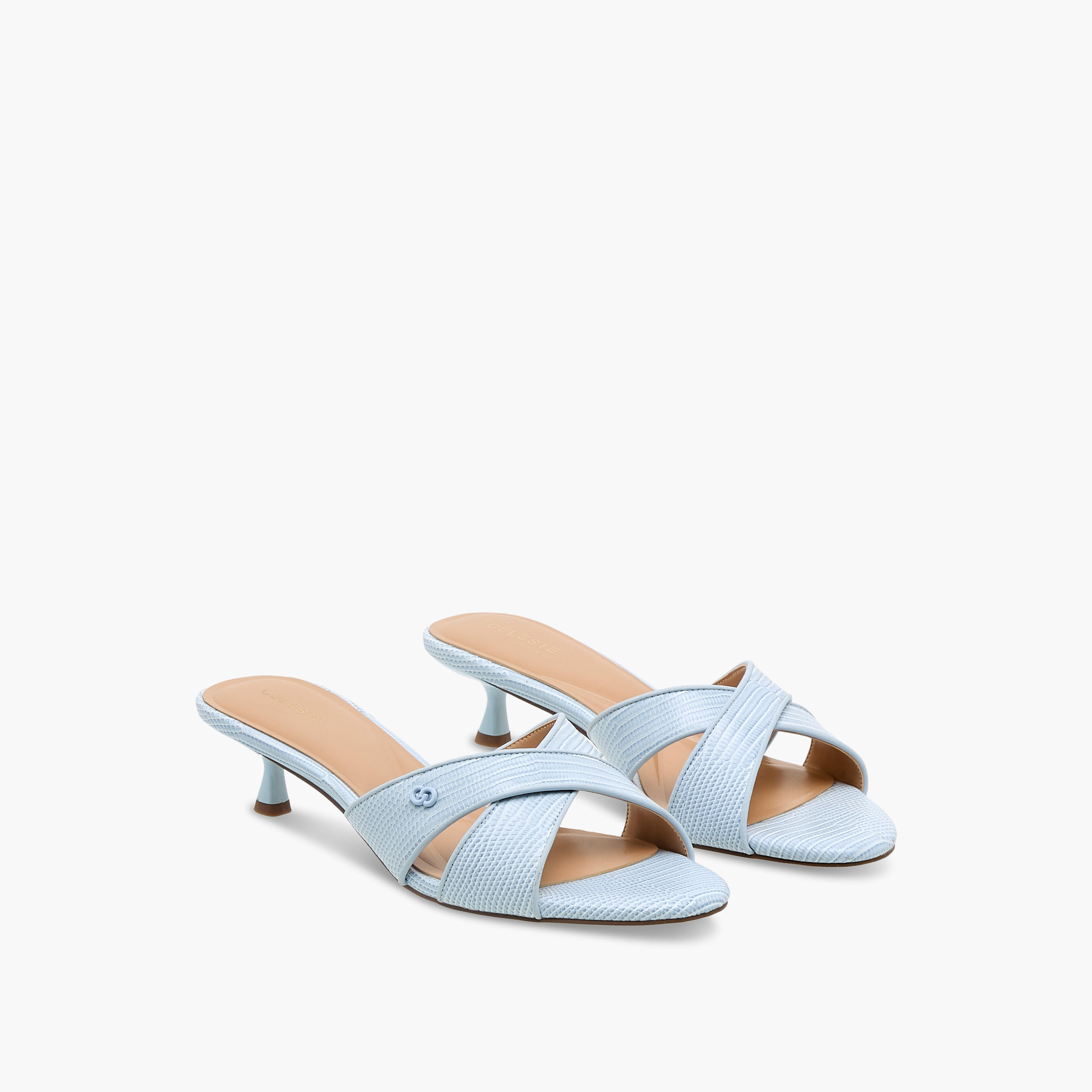 Celeste Women Cross Strap Slip-on Sandals with Kitten Heels-women-shoes-sandals-heeled-image-1