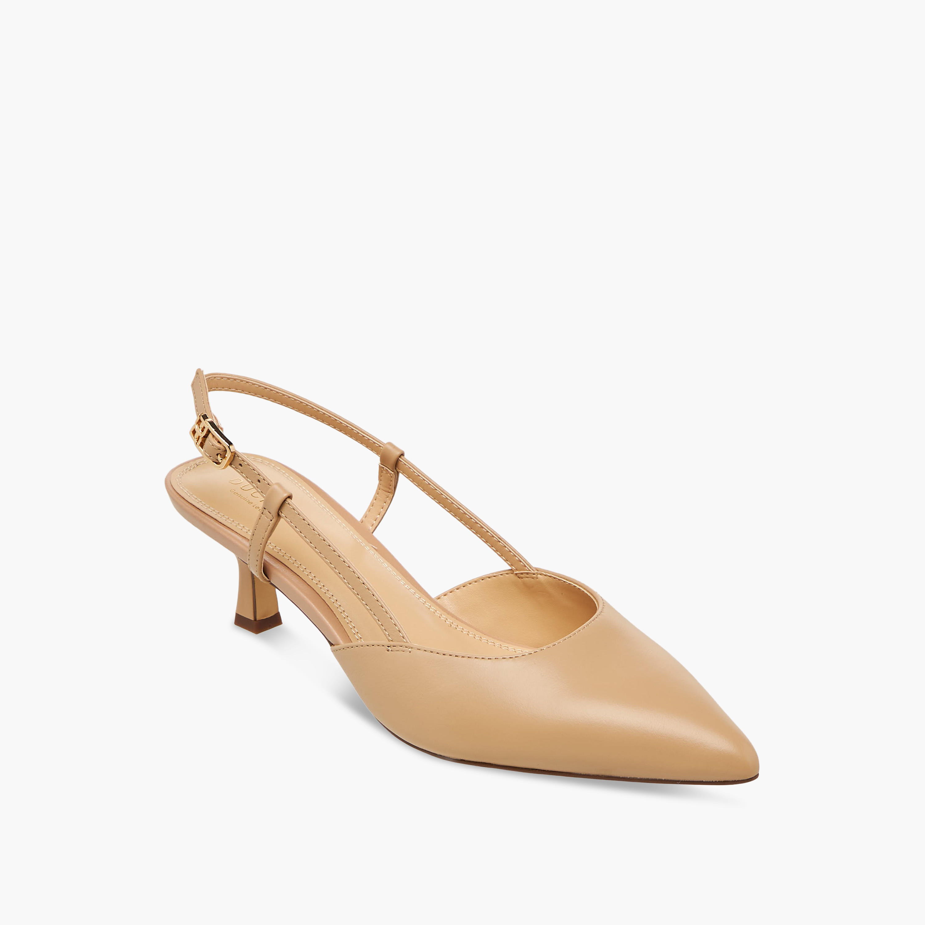 Duchini Women Kitten Heel Leather Pointed Toe Shoes-women-shoes-sandals-heeled-image-2
