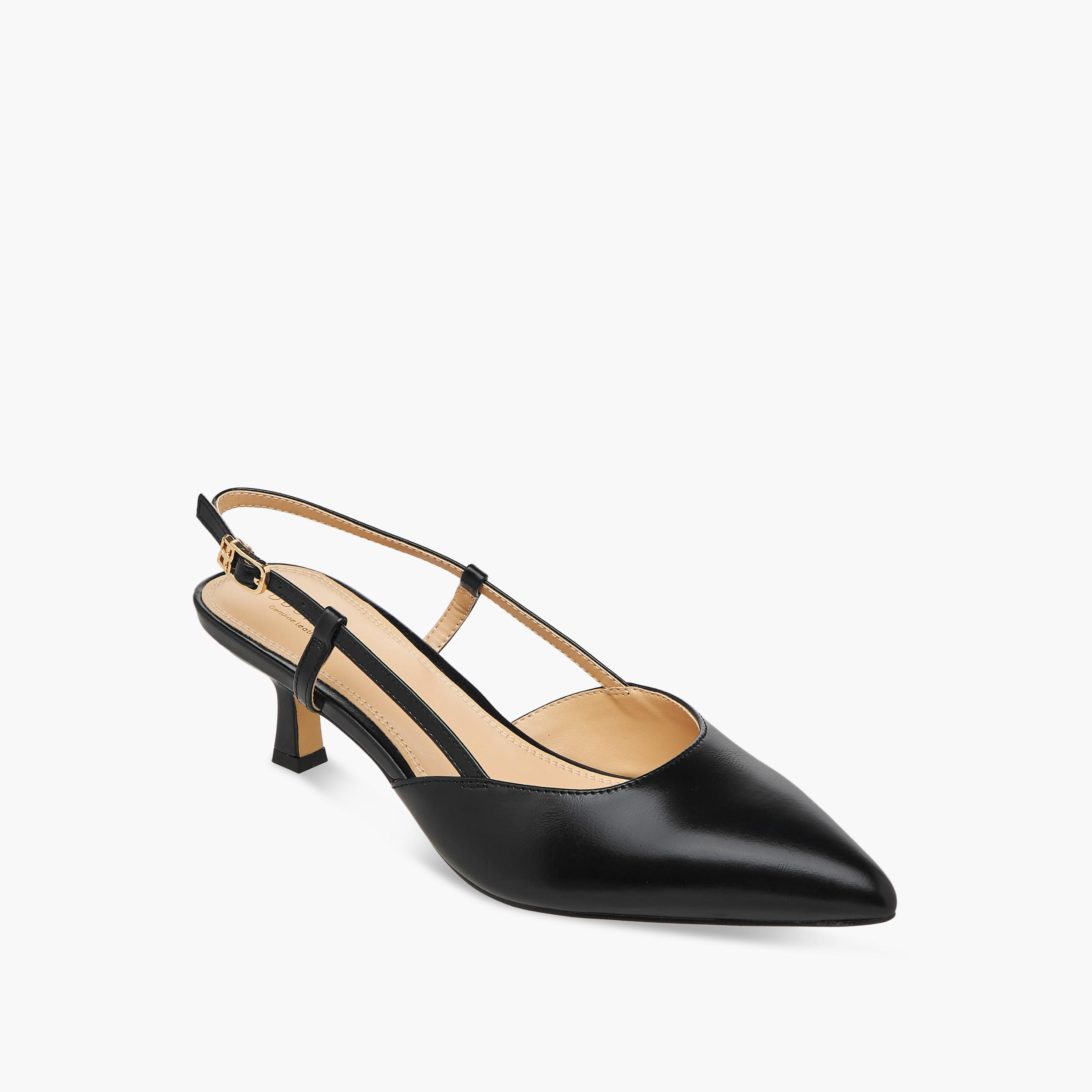 Duchini Women Kitten Heel Leather Pointed Toe Shoes-women-shoes-sandals-heeled-image-2