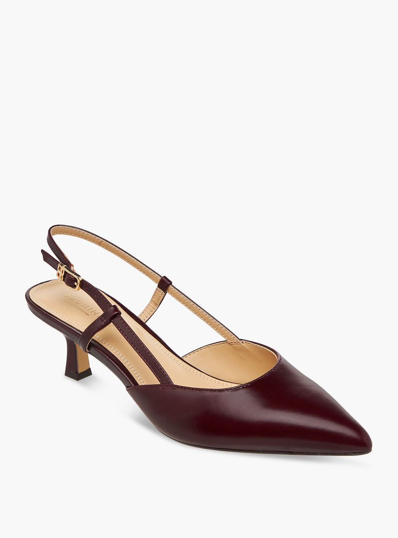 Duchini Women Kitten Heel Leather Pointed Toe Shoes-women-shoes-sandals-heeled-image-2