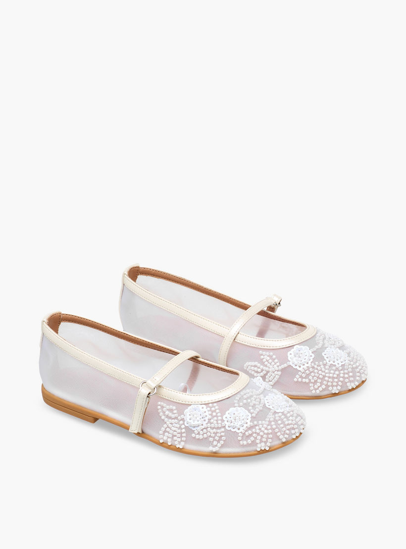 Celeste Girls Bead Embellished Mary Jane Shoes-girls-shoes-maryjanes-image-1