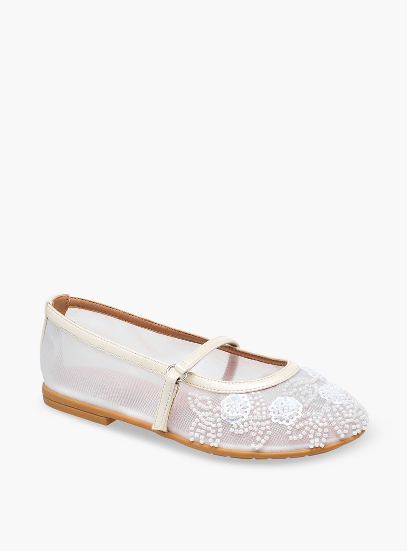 Celeste Girls Bead Embellished Mary Jane Shoes-girls-shoes-maryjanes-image-2