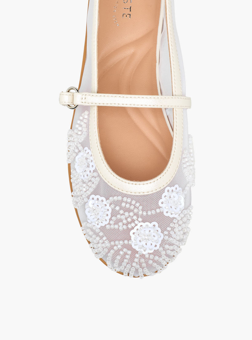 Celeste Girls Bead Embellished Mary Jane Shoes-girls-shoes-maryjanes-image-4