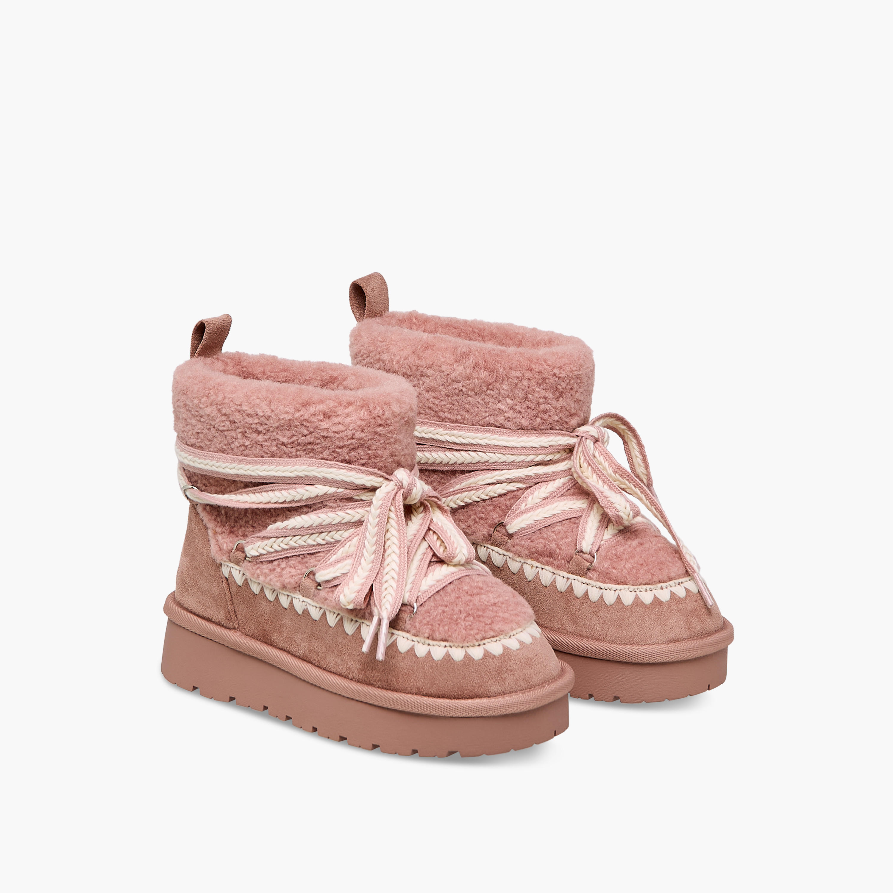 بوت بطول الكاحل بتفاصيل فرو للبنات من ليتل ميسي-girls-shoes-boots-image-1