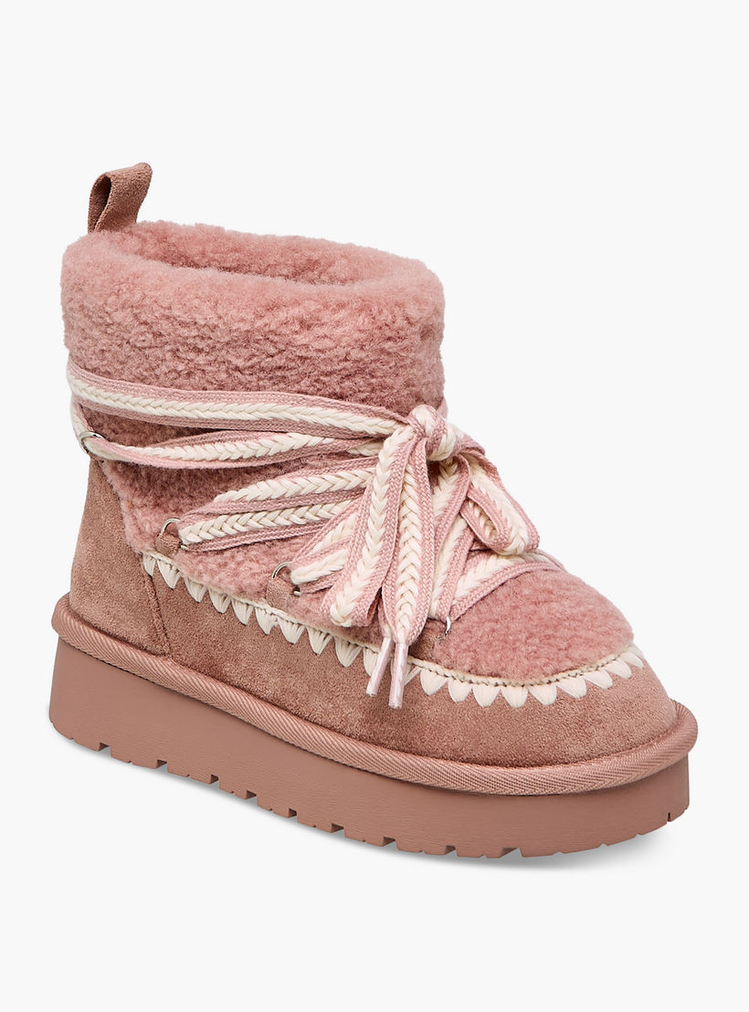بوت بطول الكاحل بتفاصيل فرو للبنات من ليتل ميسي-girls-shoes-boots-image-2