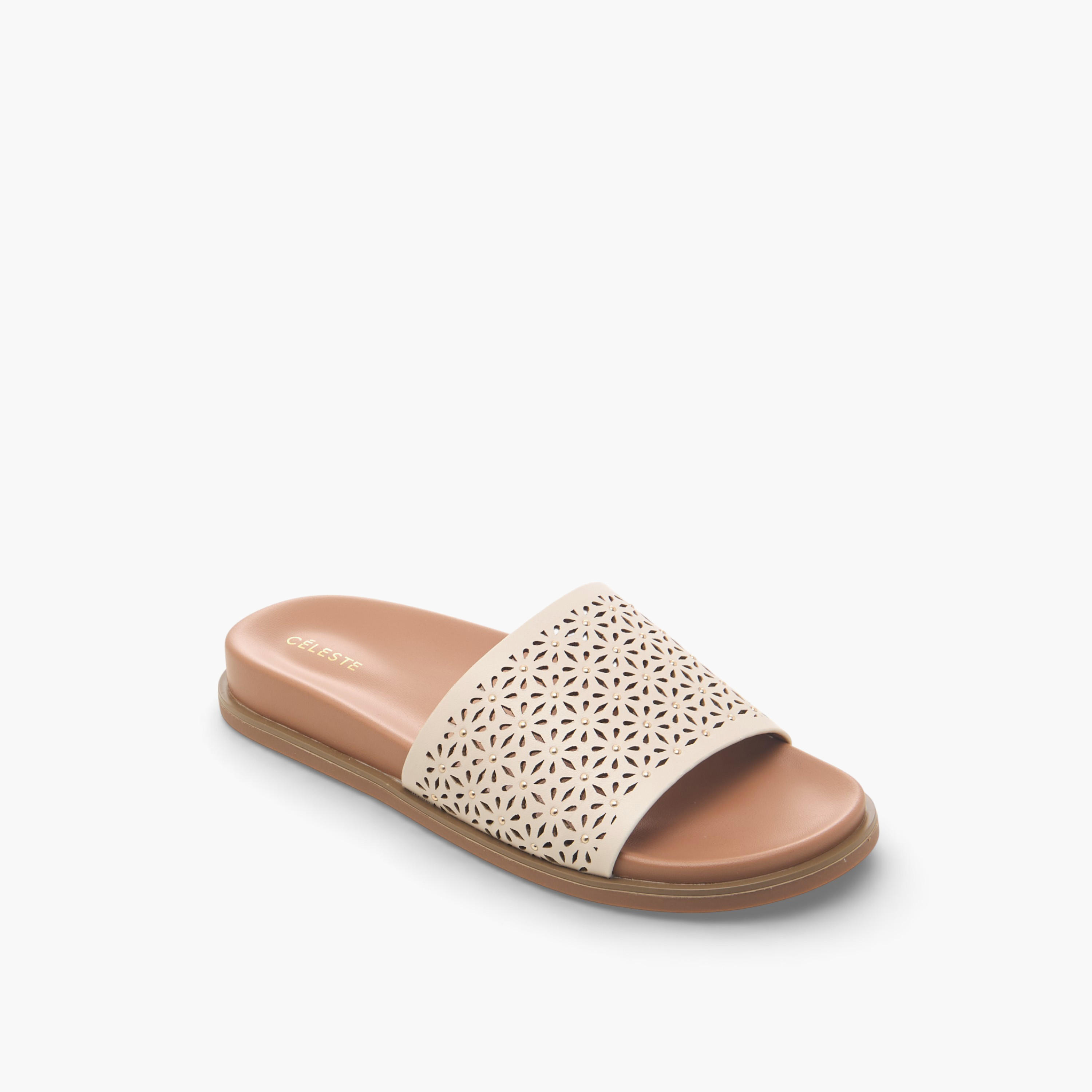 صندل مسطح بارز الملمس بقطع ليزر للنساء من سيليست-women-shoes-flats-sandals-image-2