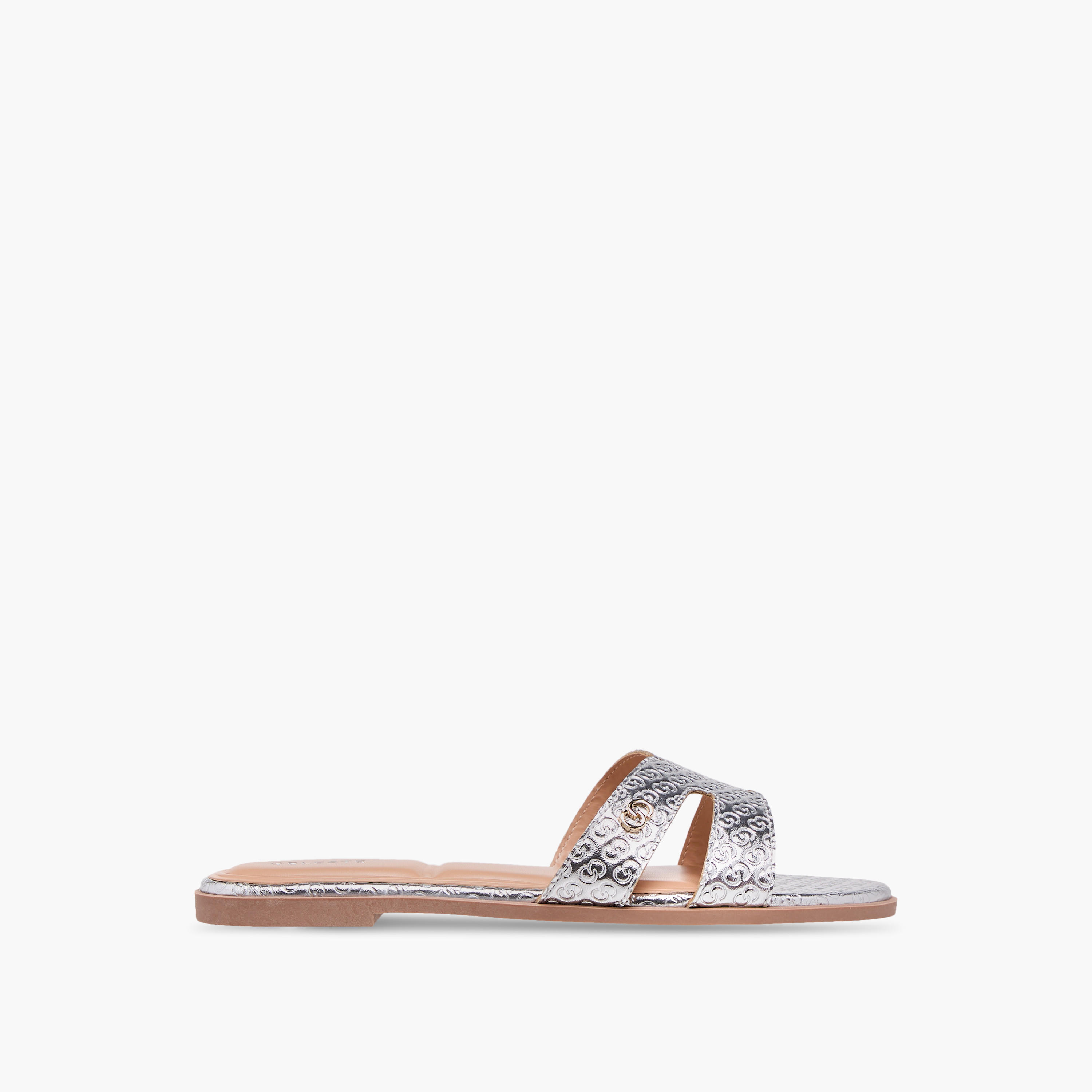 صندل مسطح سهل الارتداء بنقوش مونوجرام للنساء من سيليست-women-shoes-flats-sandals-image-3