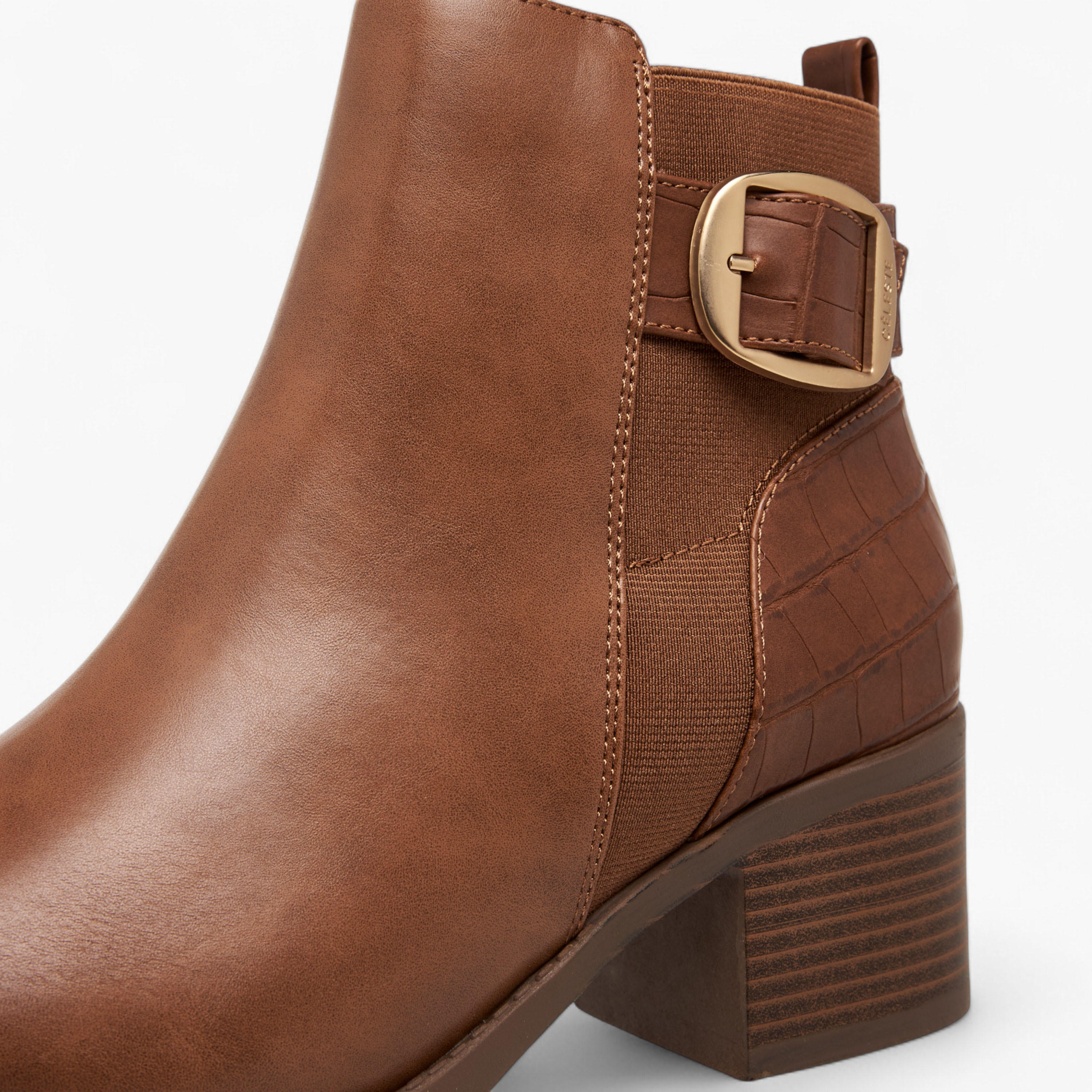 Celeste Women's Buckle Detail Ankle Boots with Zip Closure-women-shoes-boots-image-4