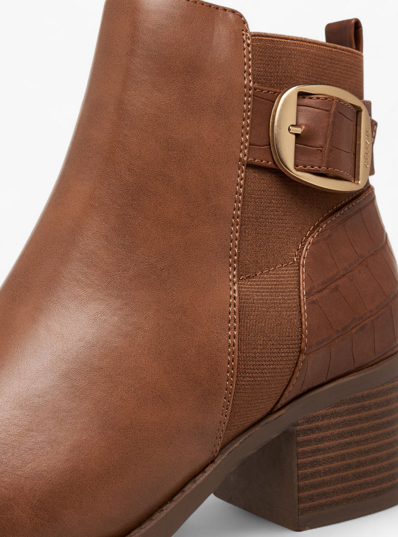 Celeste Women's Buckle Detail Ankle Boots with Zip Closure-women-shoes-boots-image-4