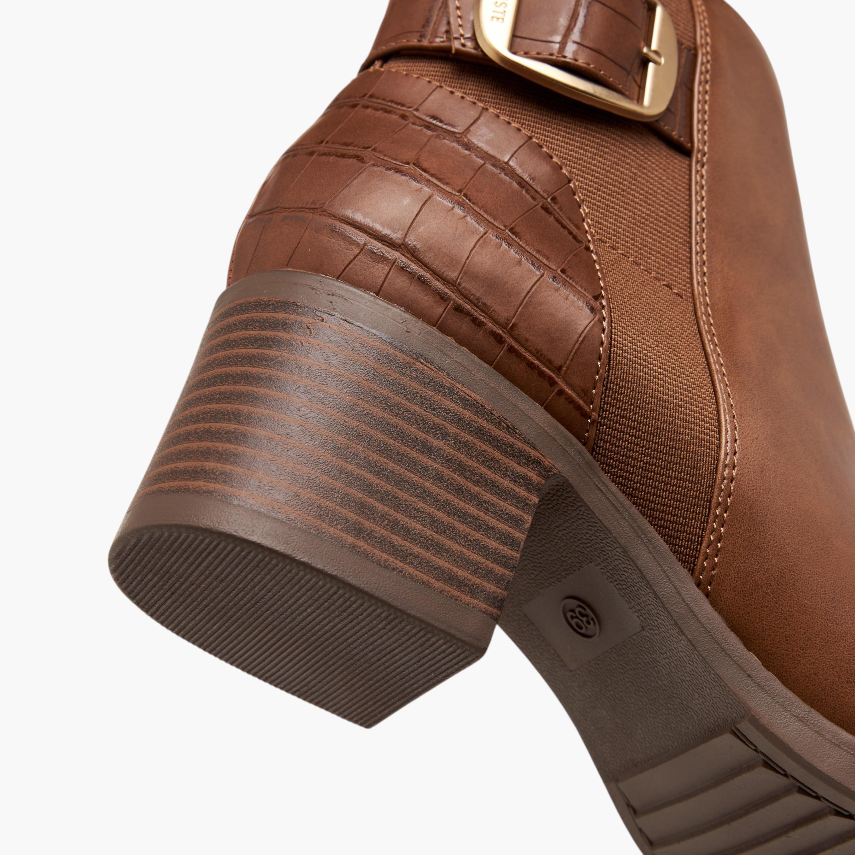 Celeste Women's Buckle Detail Ankle Boots with Zip Closure-women-shoes-boots-image-6