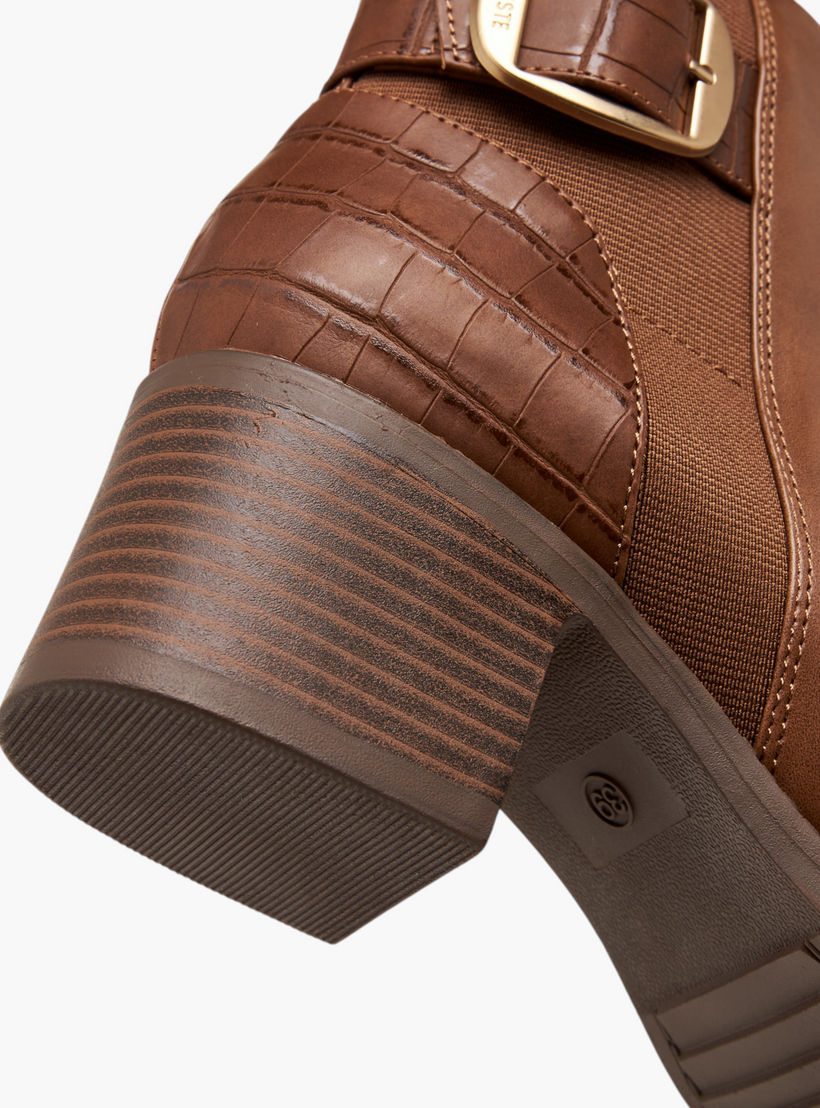 Celeste Women's Buckle Detail Ankle Boots with Zip Closure-women-shoes-boots-image-6