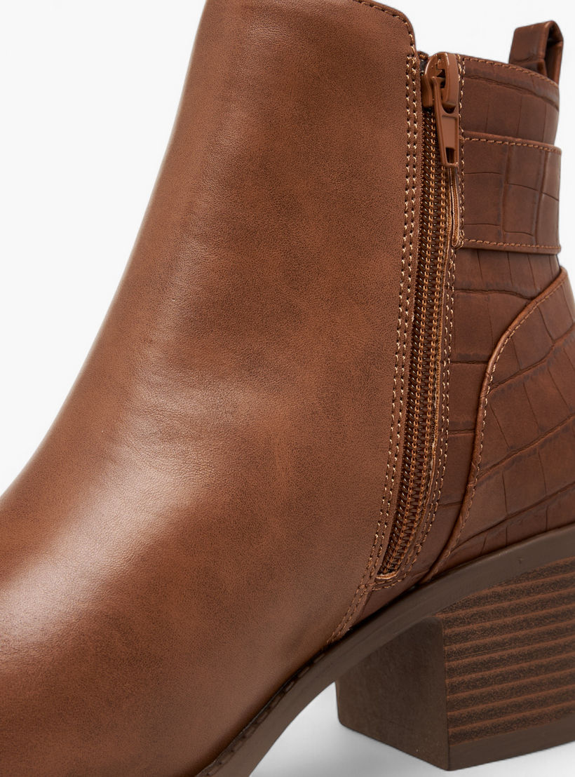 Celeste Women's Buckle Detail Ankle Boots with Zip Closure-women-shoes-boots-image-5
