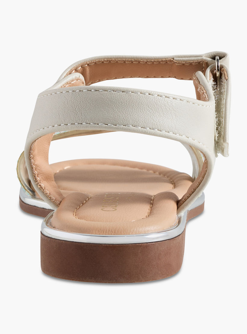 Celeste Girls Embellished Hook & Loop Flat Sandals-girls-shoes-sandals-image-4