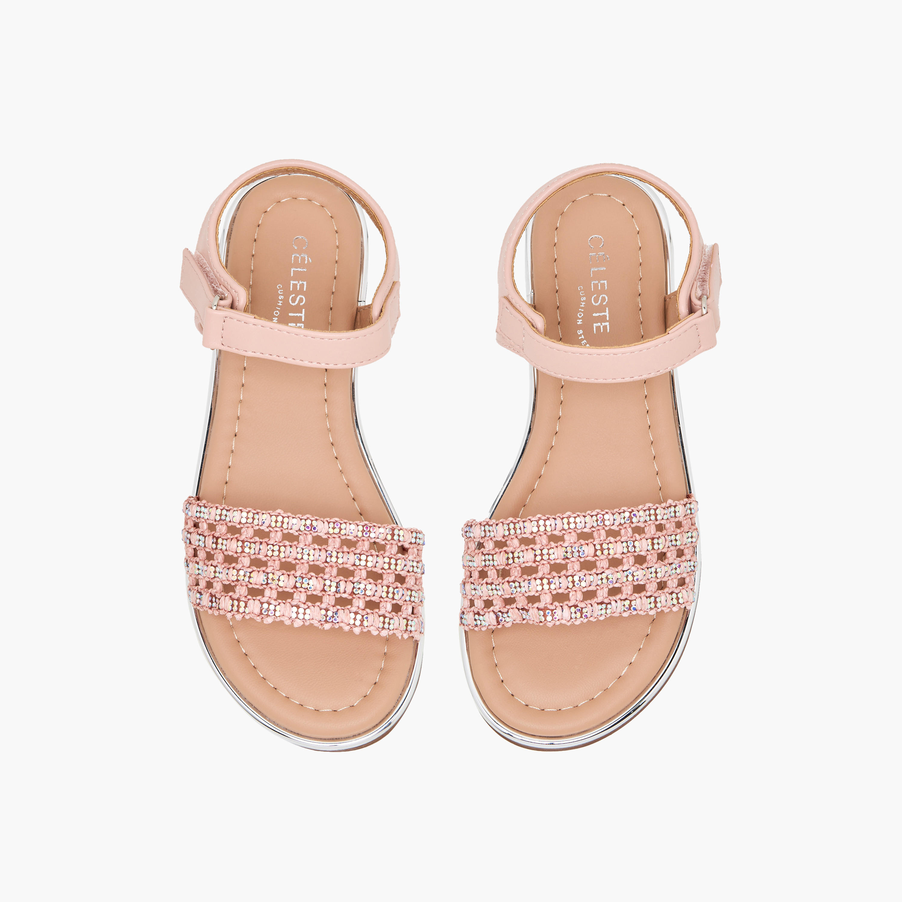صندل مسطح مزين بشريط إغلاق لاصق للبنات من سيليست-girls-shoes-sandals-image-1