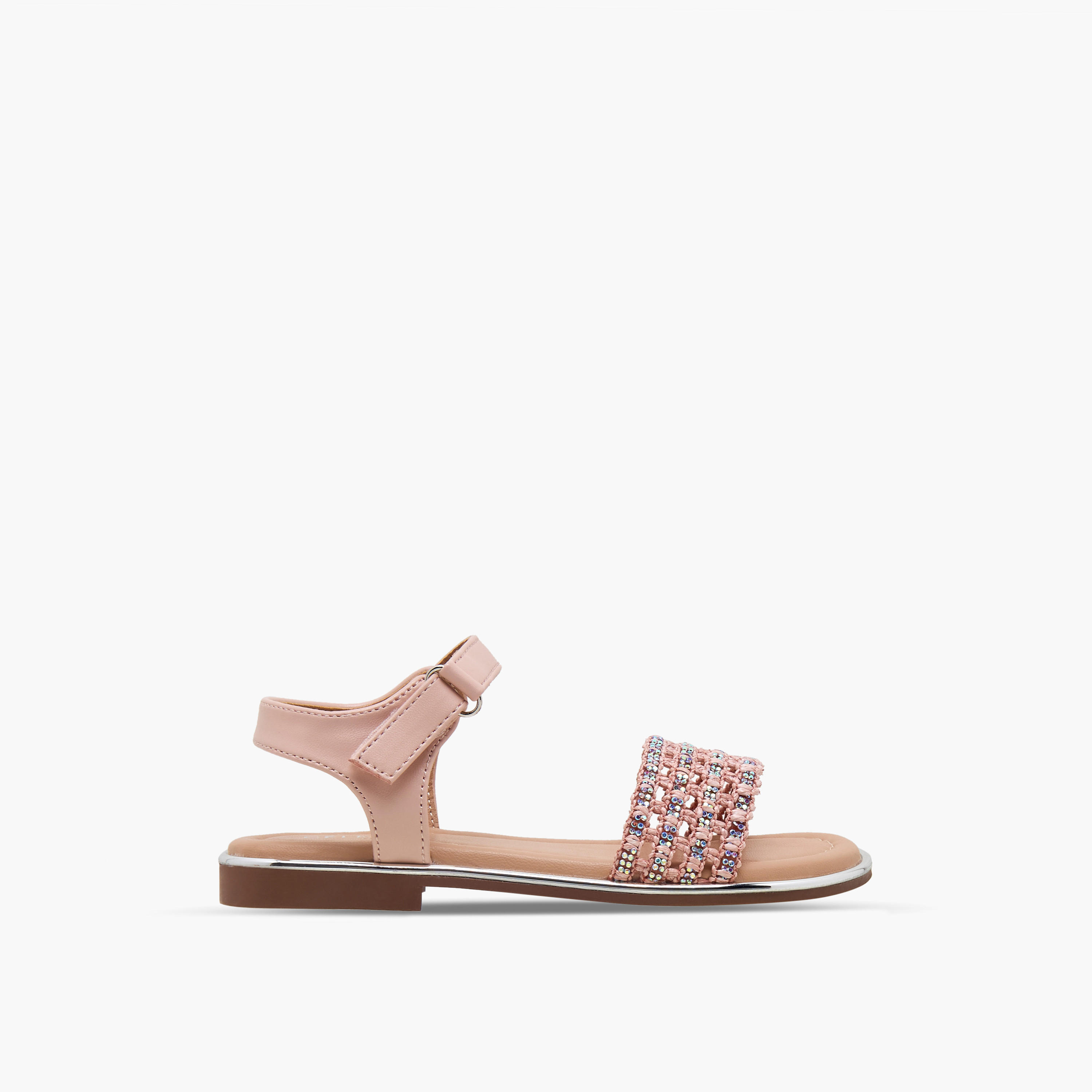 صندل مسطح مزين بشريط إغلاق لاصق للبنات من سيليست-girls-shoes-sandals-image-2