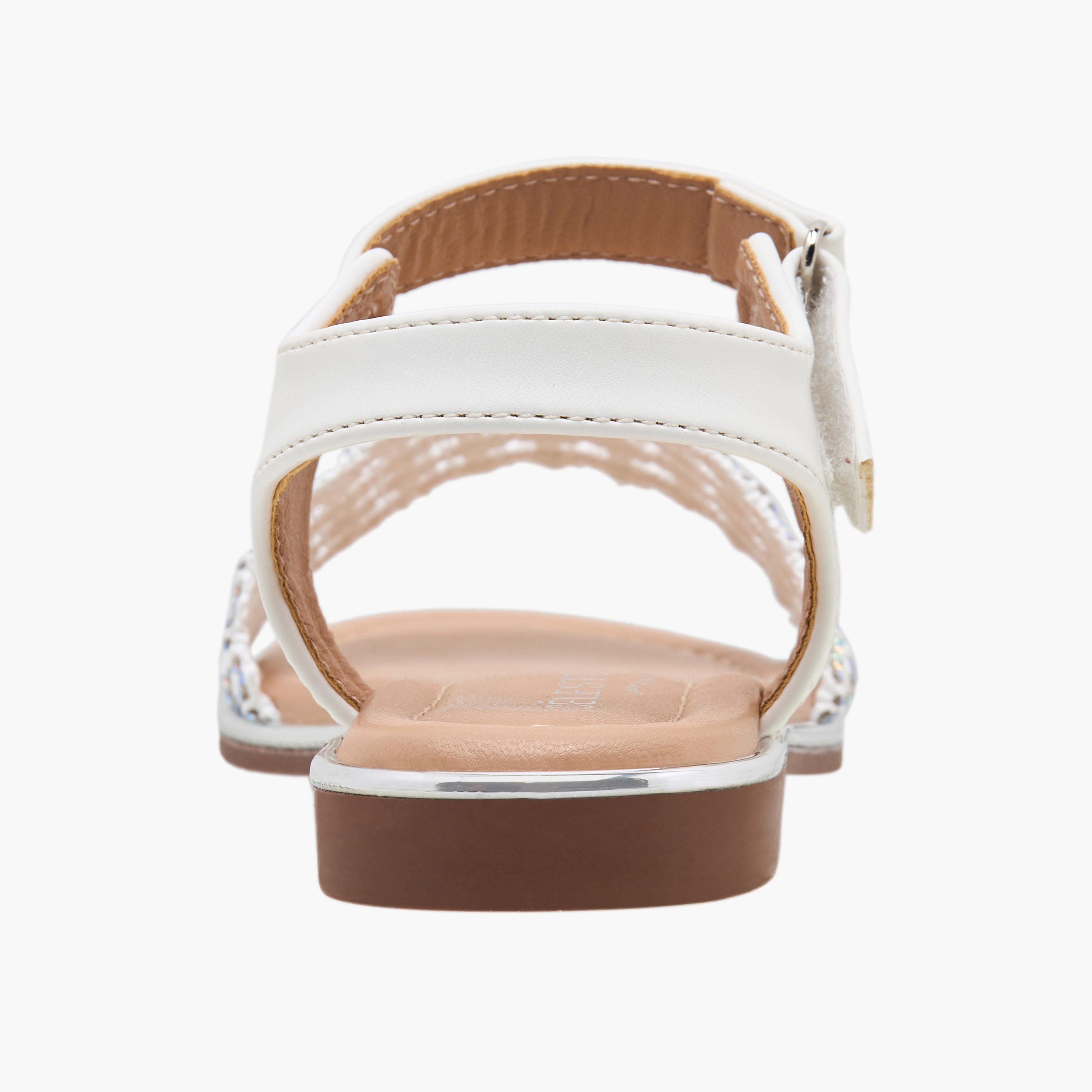 Celeste Girls Embellished Hook & Loop Flat Sandals-girls-shoes-sandals-image-4