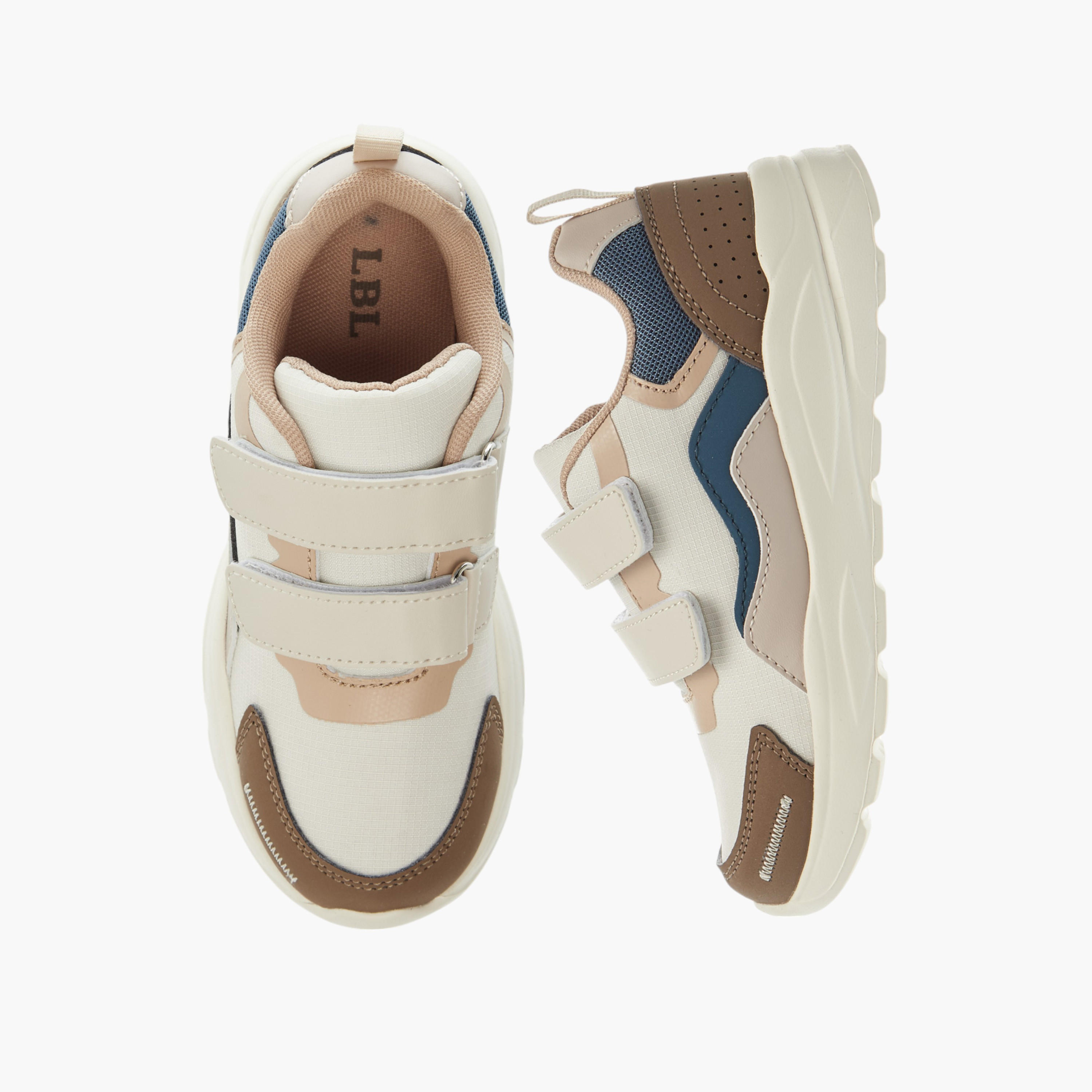 LBL by Shoexpress Colourblock Sneakers with Hook and Loop Closure-boys-shoes-sneakers-image-1