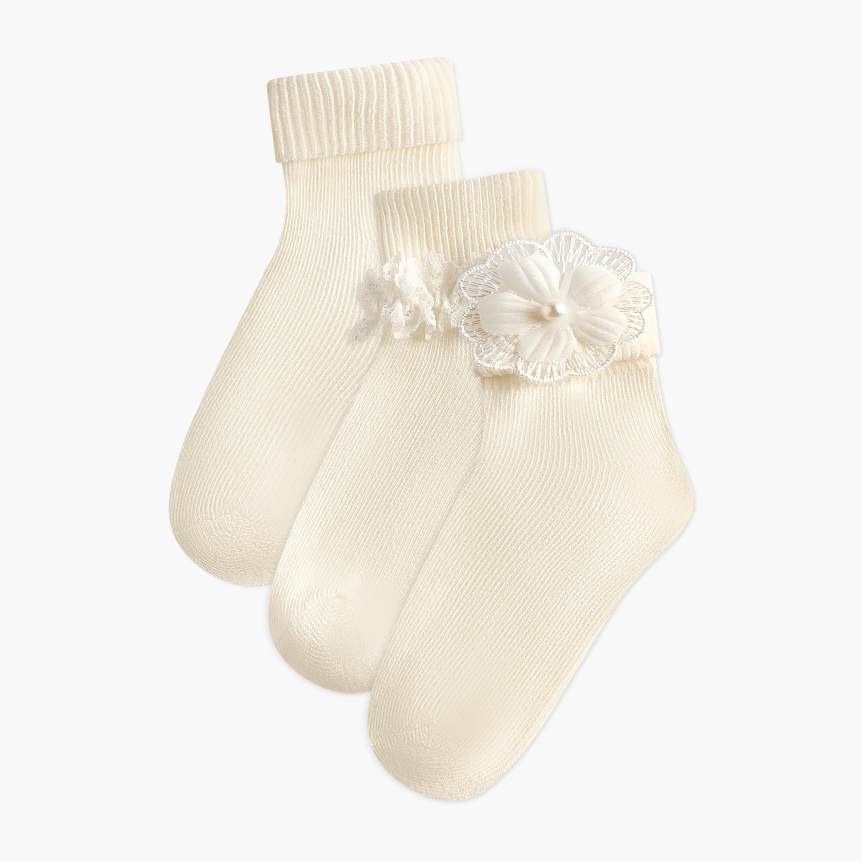 Pack of 3 Barefeet Girls Socks Ankle Length Assorted Design-girls-accessories-socks-image-1