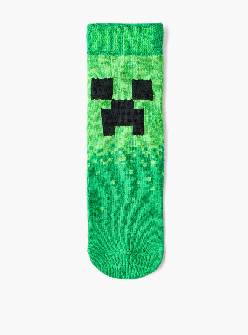 طقم جوارب 5 أزواج للكاحل للأولاد بطبعات ماينكرافت-girls-accessories-socks-image-2
