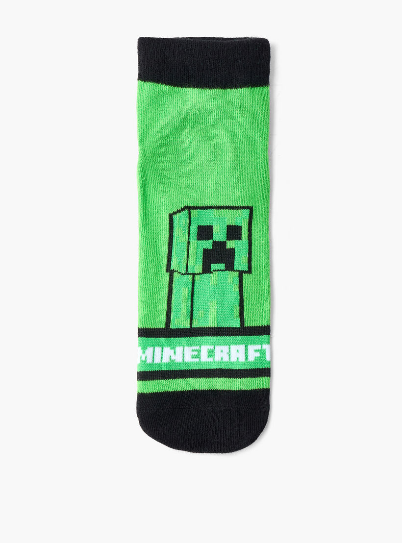 طقم جوارب 5 أزواج للكاحل للأولاد بطبعات ماينكرافت-girls-accessories-socks-image-4