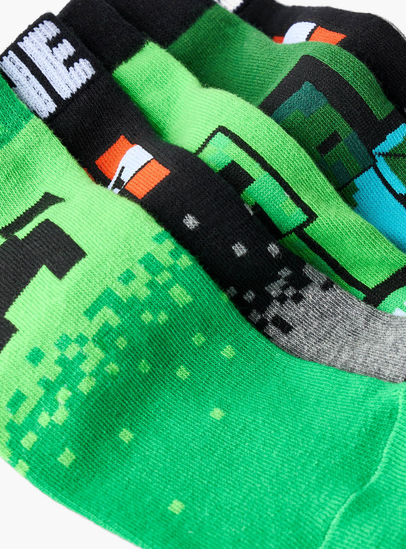 طقم جوارب 5 أزواج للكاحل للأولاد بطبعات ماينكرافت-girls-accessories-socks-image-9