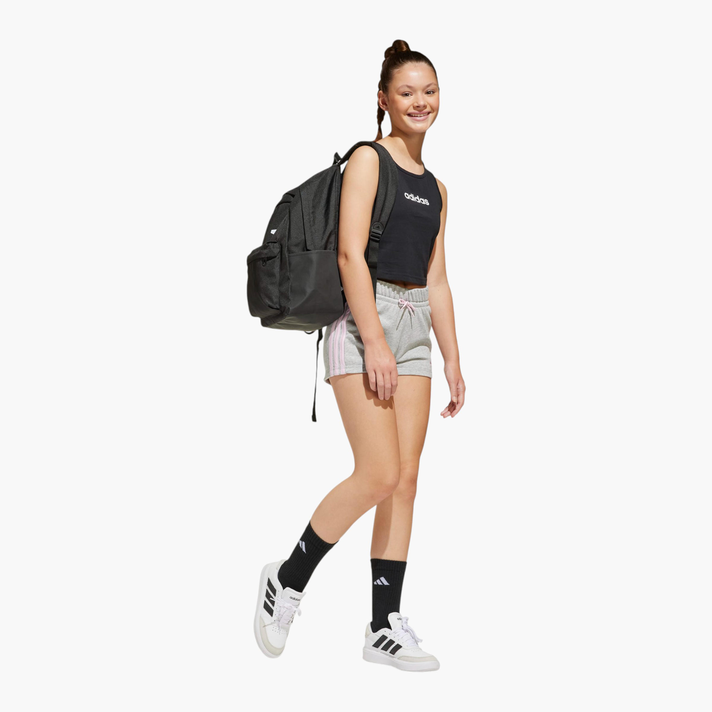 adidas Logo Print School Backpack with Adjustable Straps and Zip Closure-school-bagsandbackpacks-backpacks-image-2