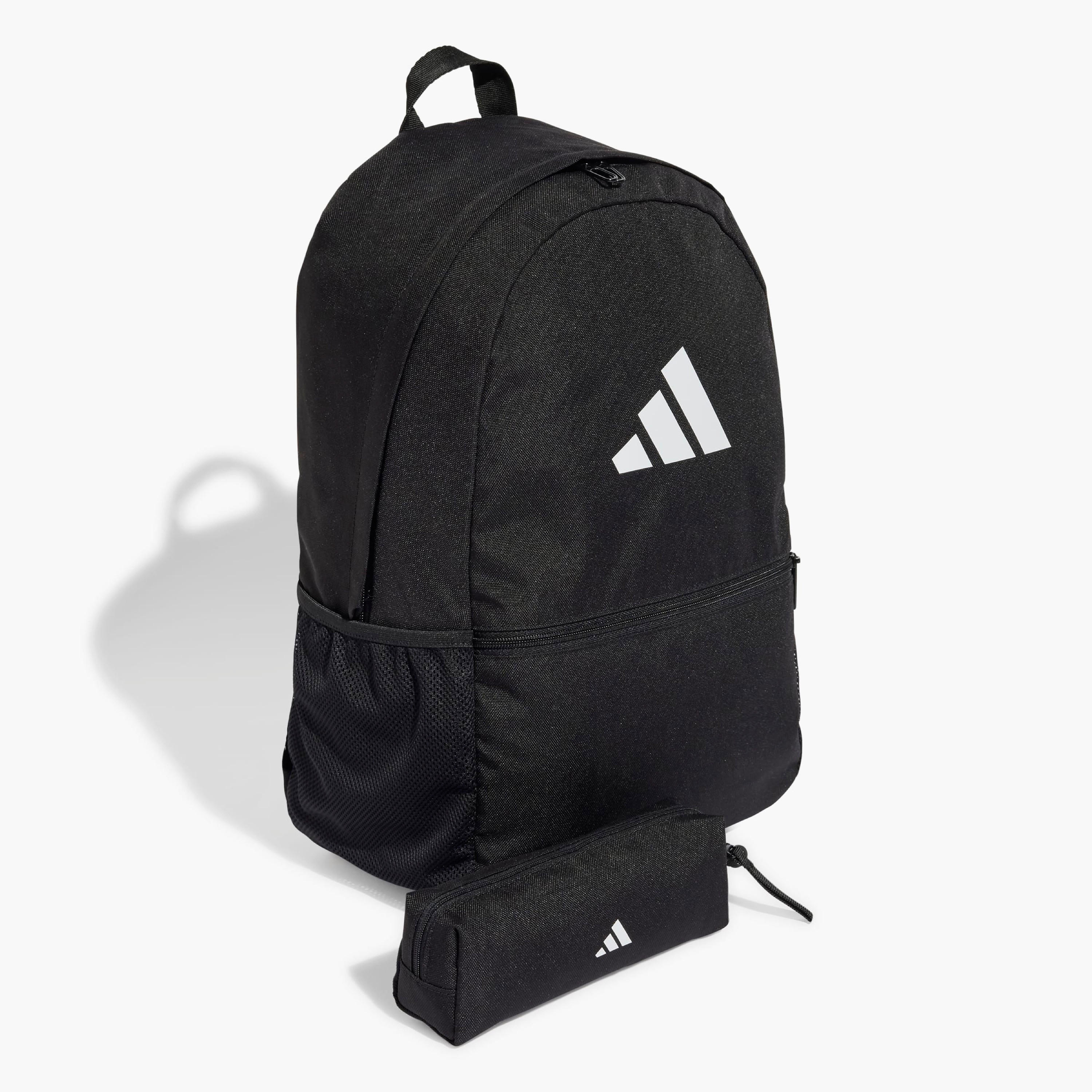 adidas Logo Print School Backpack with Adjustable Shoulder Straps and Pencil Case-school-bagsandbackpacks-backpacks-image-2
