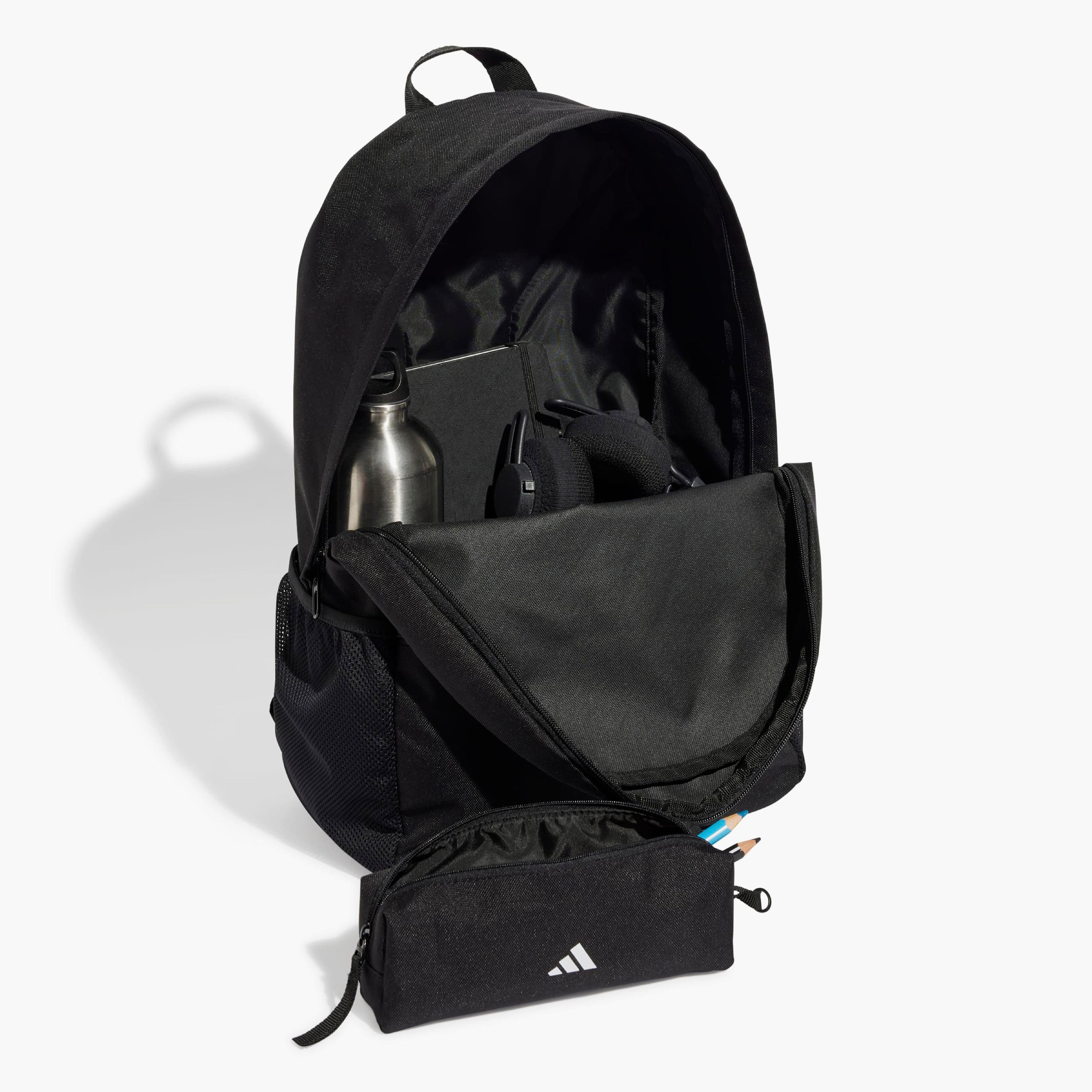 adidas Logo Print School Backpack with Adjustable Shoulder Straps and Pencil Case-school-bagsandbackpacks-backpacks-image-3