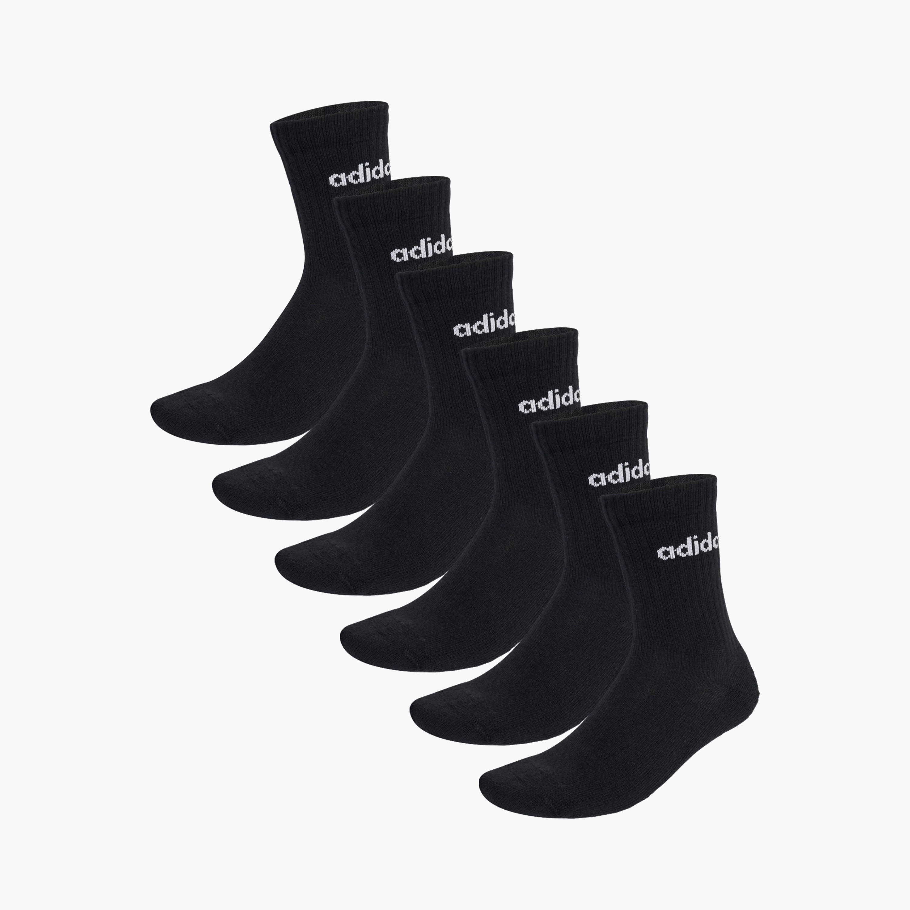 طقم جوارب 6 أزواج مبطنة بطول ربلة الساق للرجال من أديداس-men-socks-image-1