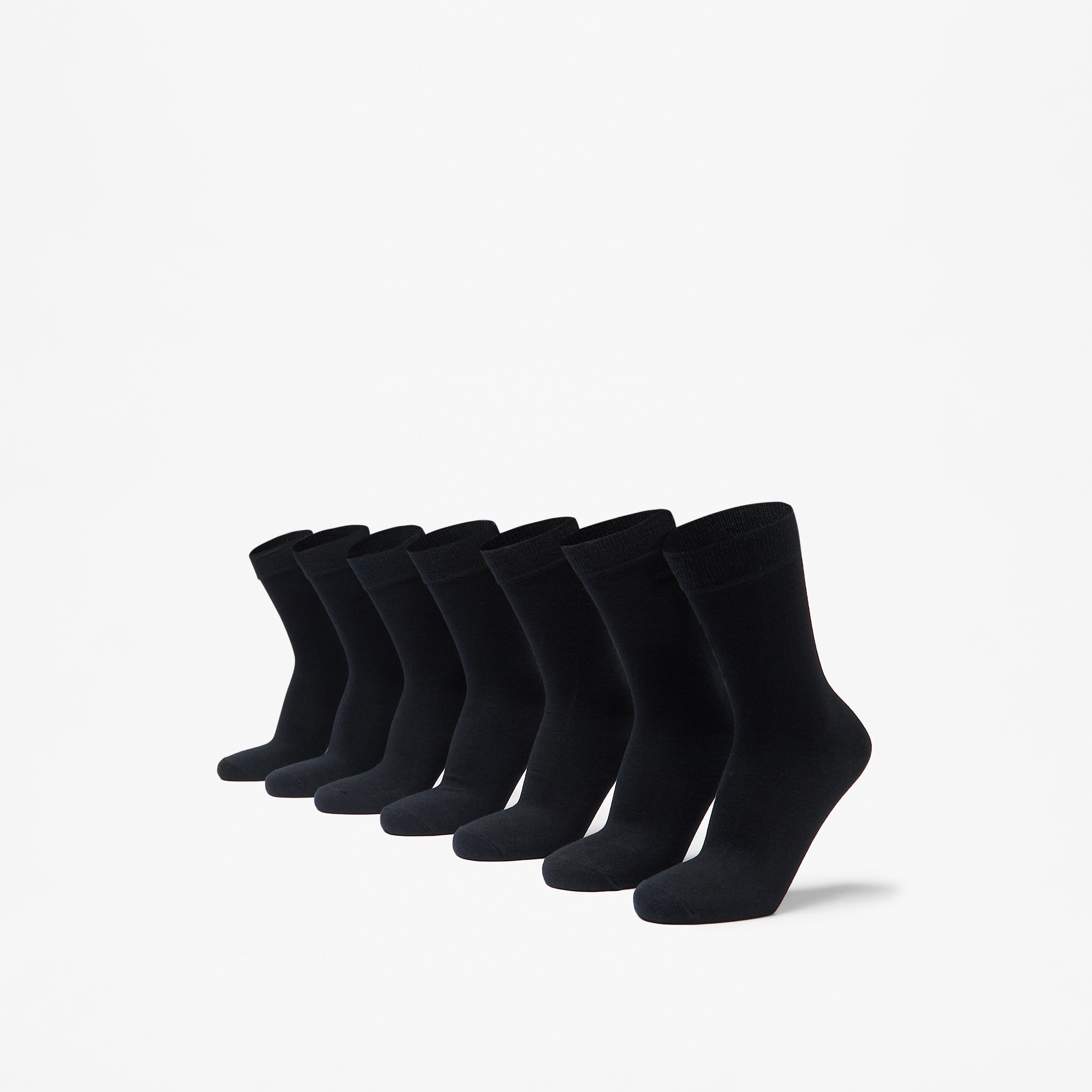 LBL by Shoexpress Solid Calf Length Socks - Set of 7-men-socks-image-1
