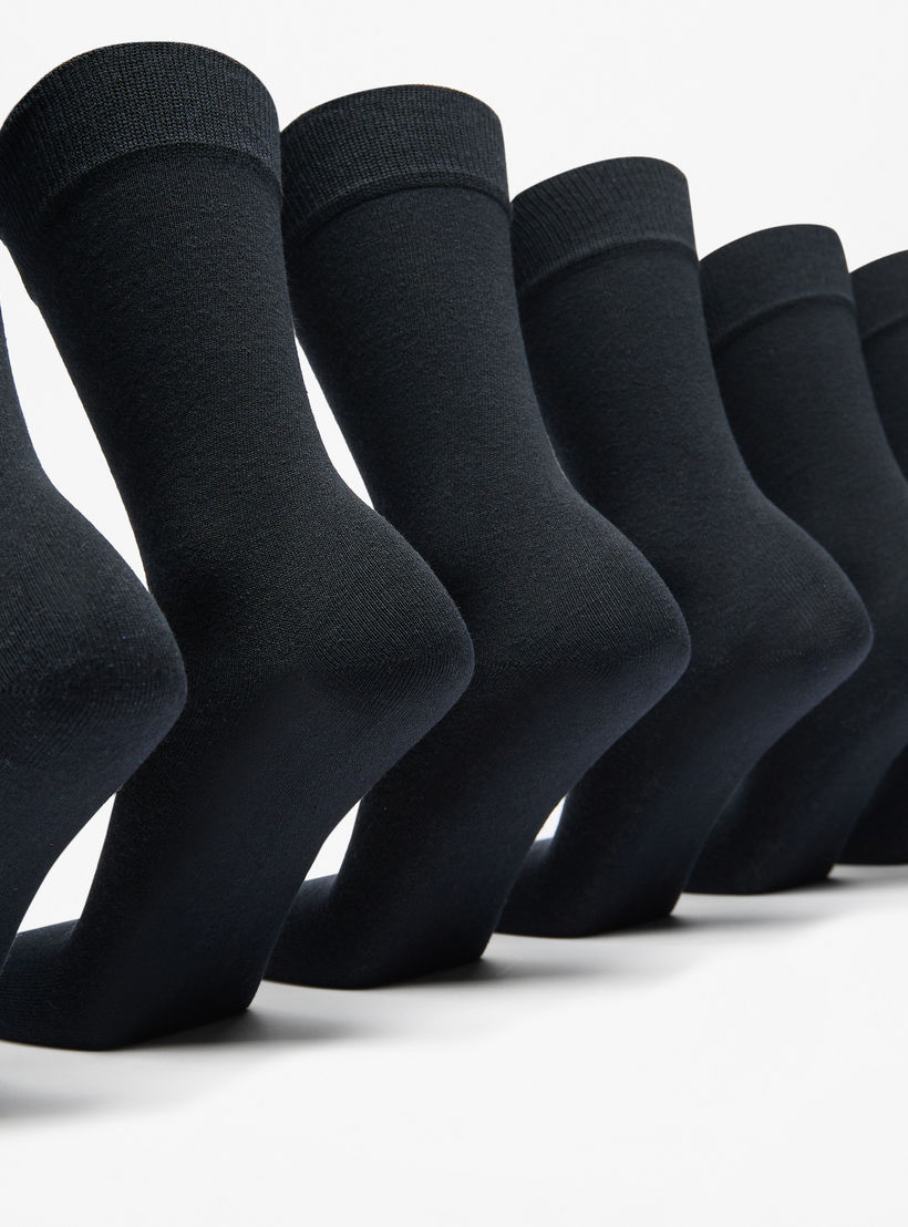 LBL by Shoexpress Solid Calf Length Socks - Set of 7-men-socks-image-2