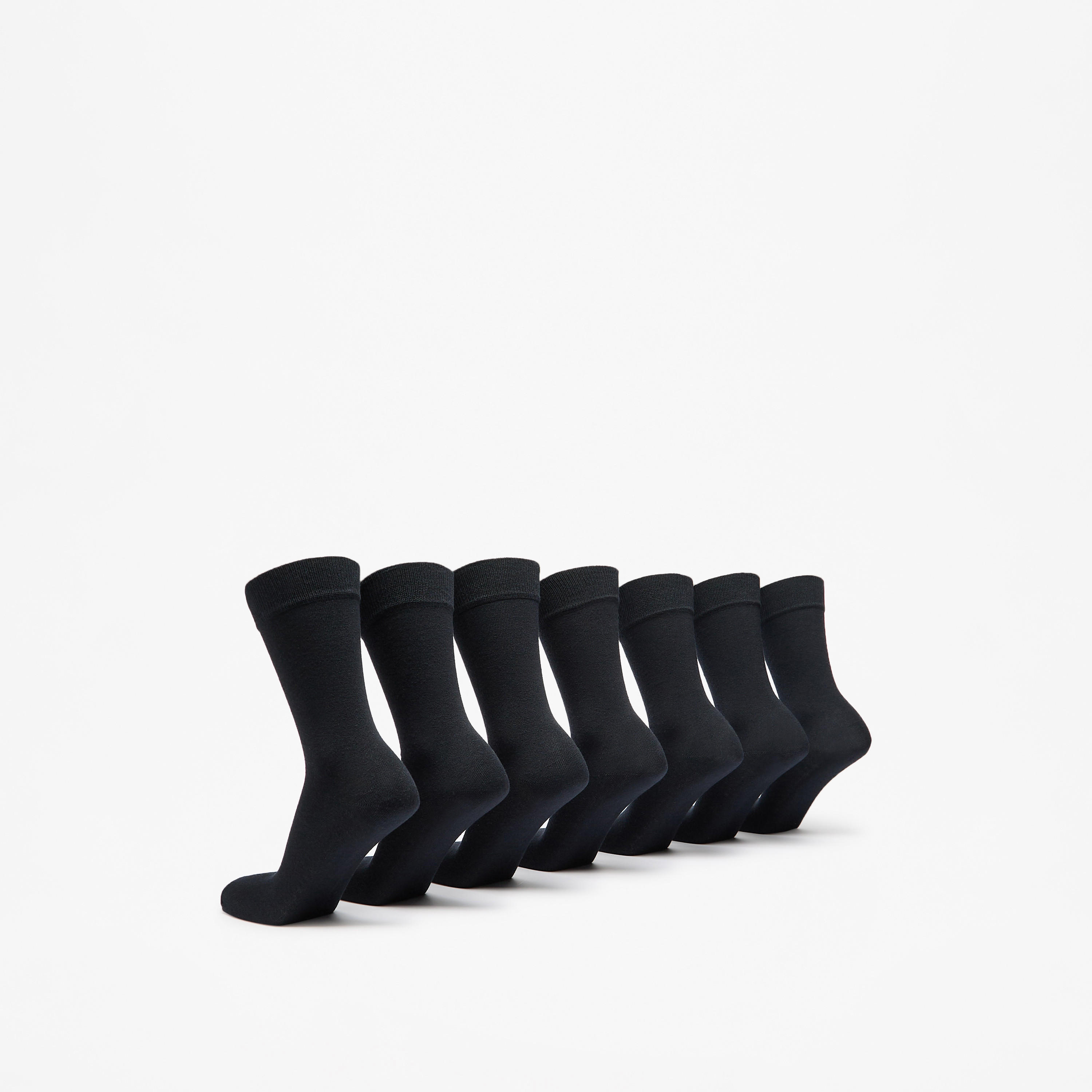 LBL by Shoexpress Solid Calf Length Socks - Set of 7-men-socks-image-3