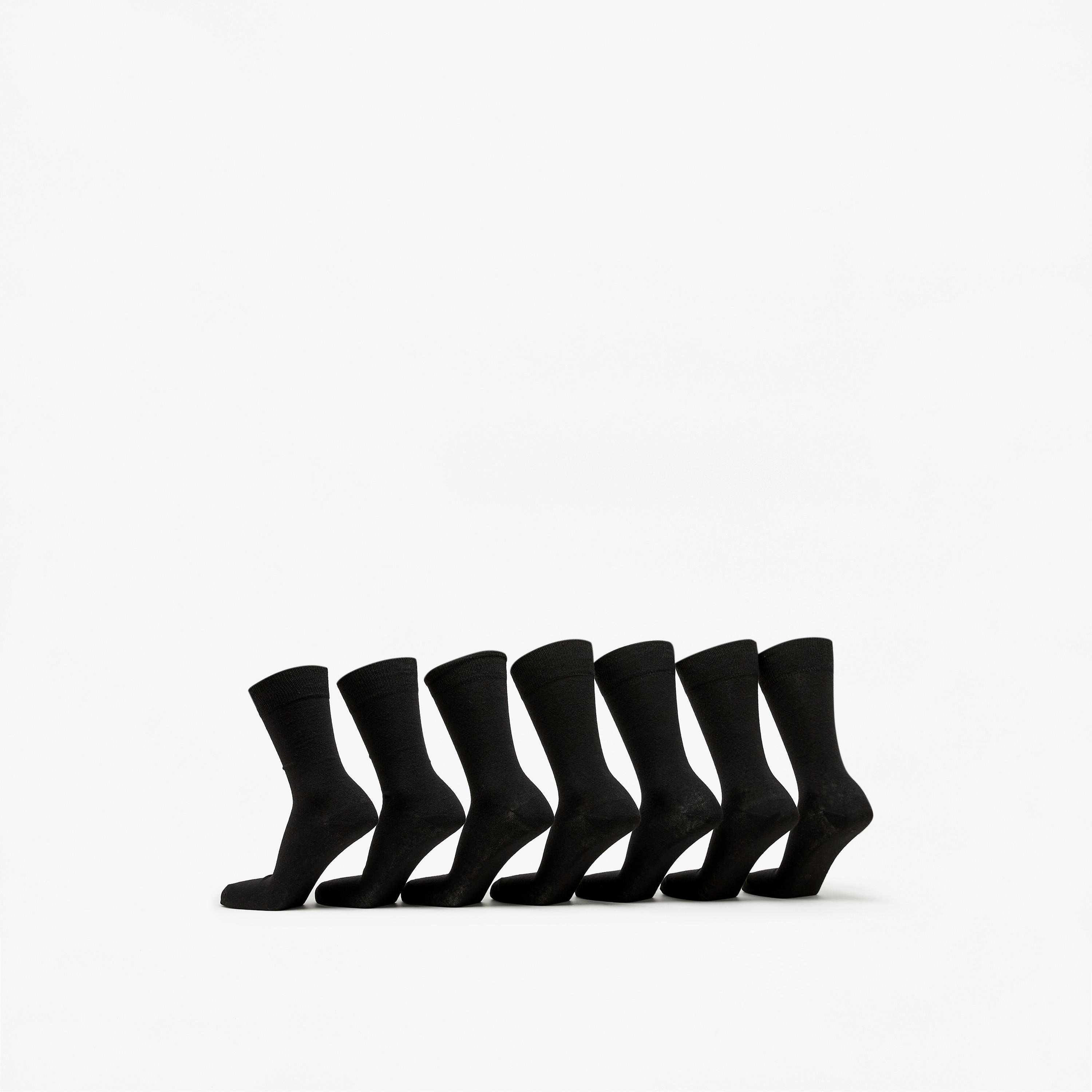 LBL by Shoexpress Solid Calf Length Socks - Set of 7-men-socks-image-2